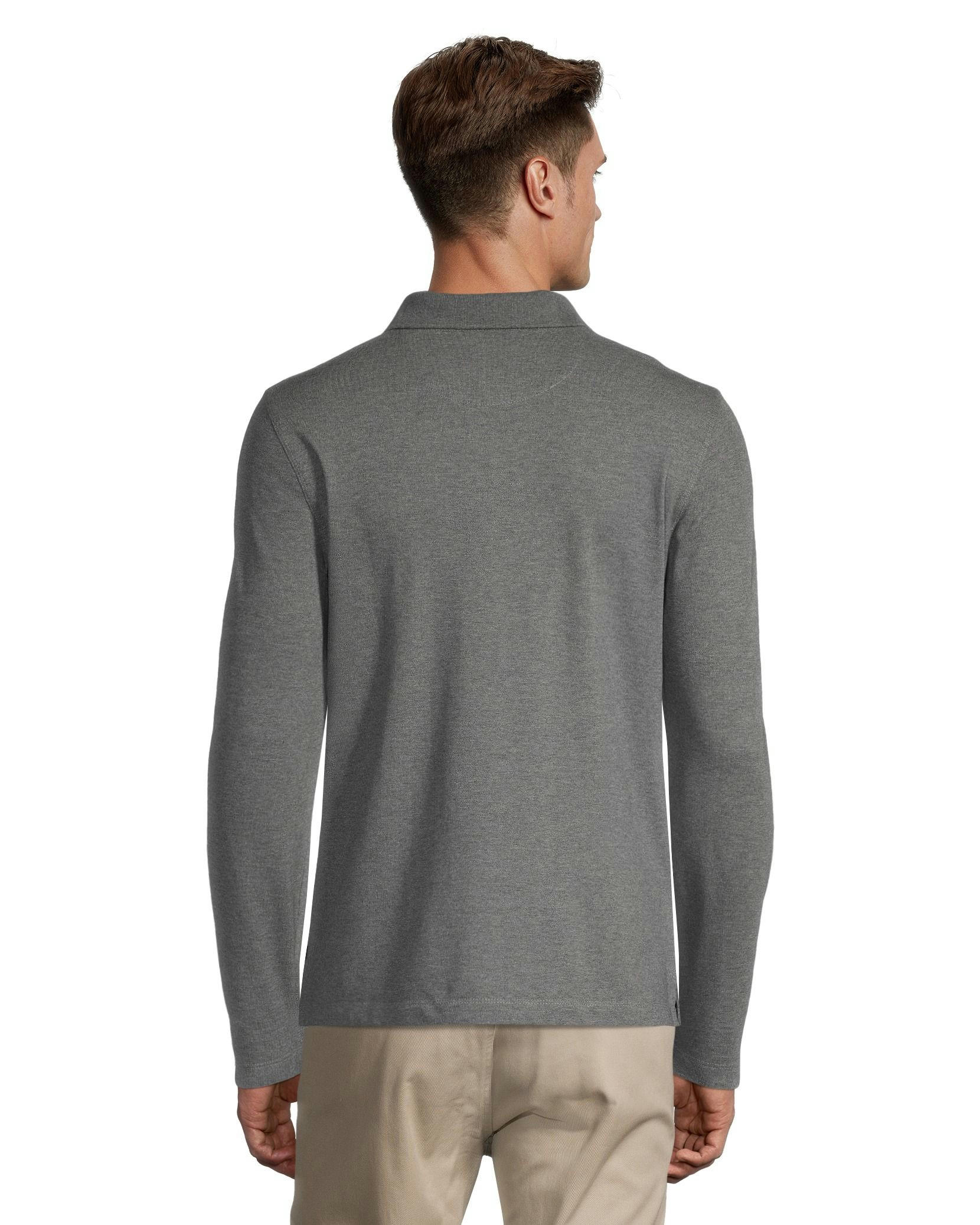 Denver Hayes Men's 50 Wash Long Sleeve Modern Fit Stretch Pique Polo Shirt