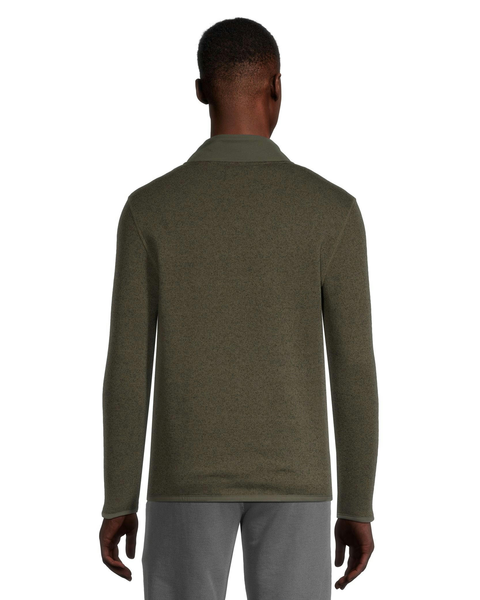 WindRiver Men's Half Zip Mock Neck Sweater-Knit Fleece Top