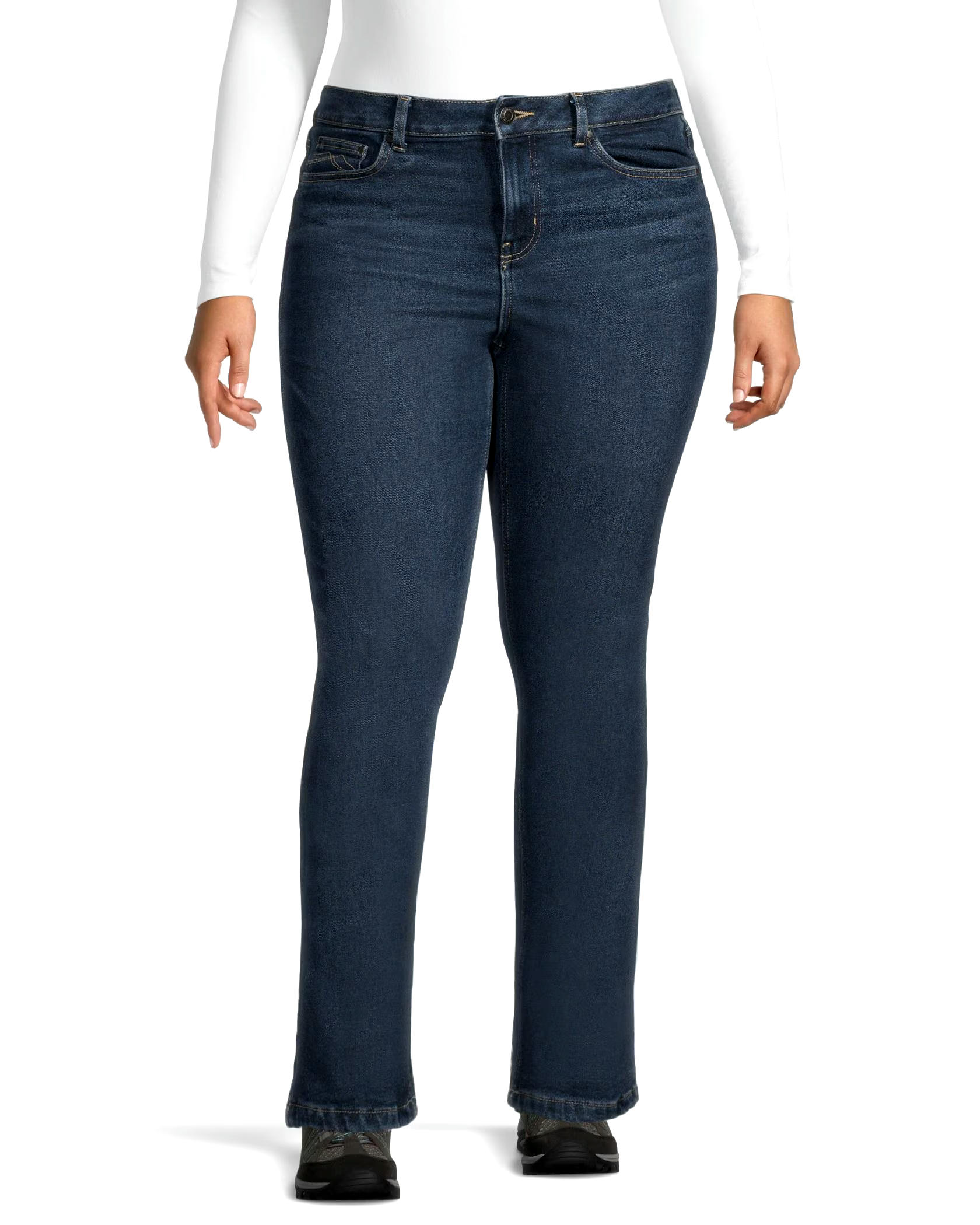 WindRiver Women's T-Max Lined High Rise Straight Leg Jeans - Dark Indigo