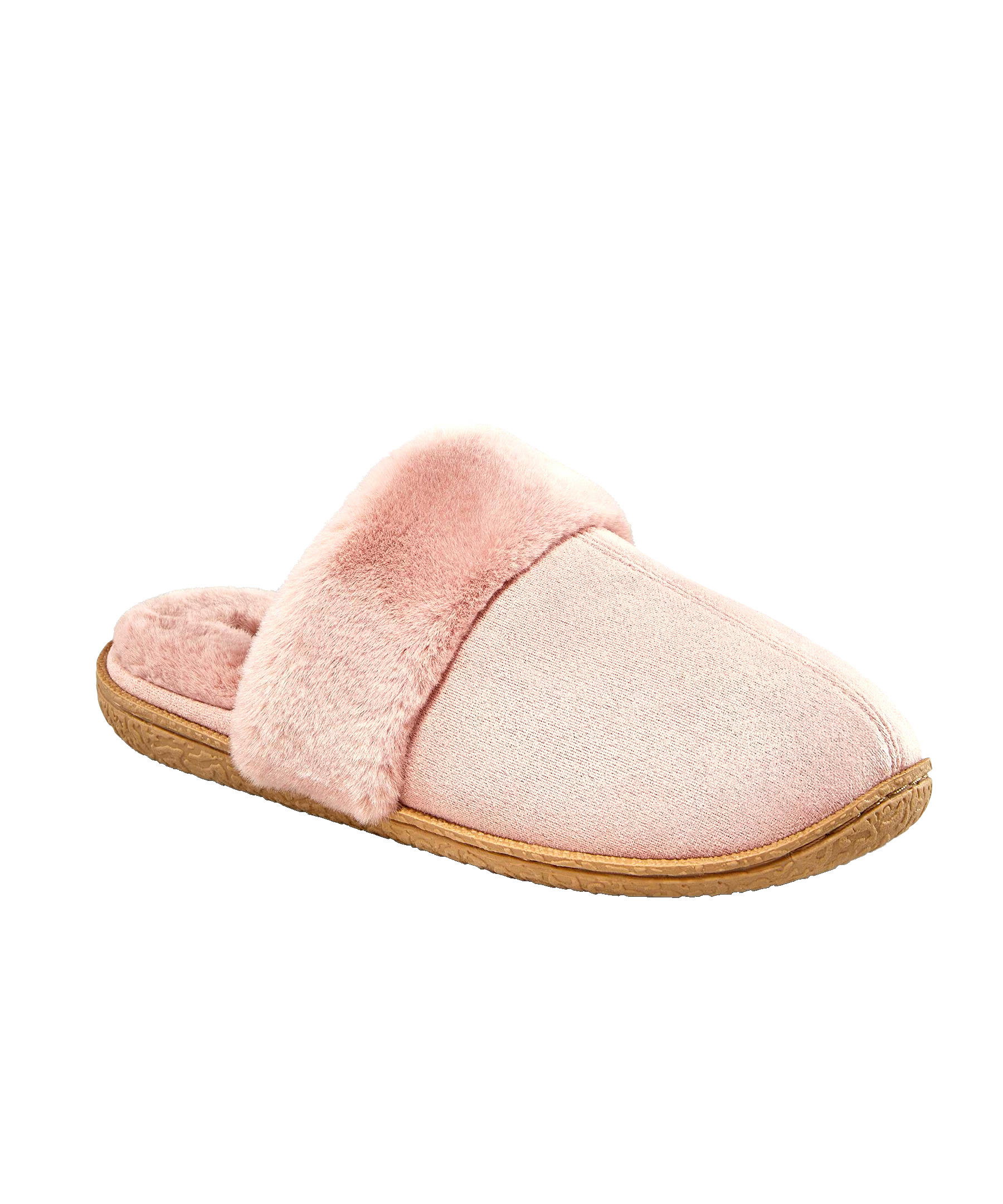 WindRiver Women's Faux Fur Trim Suede Slippers