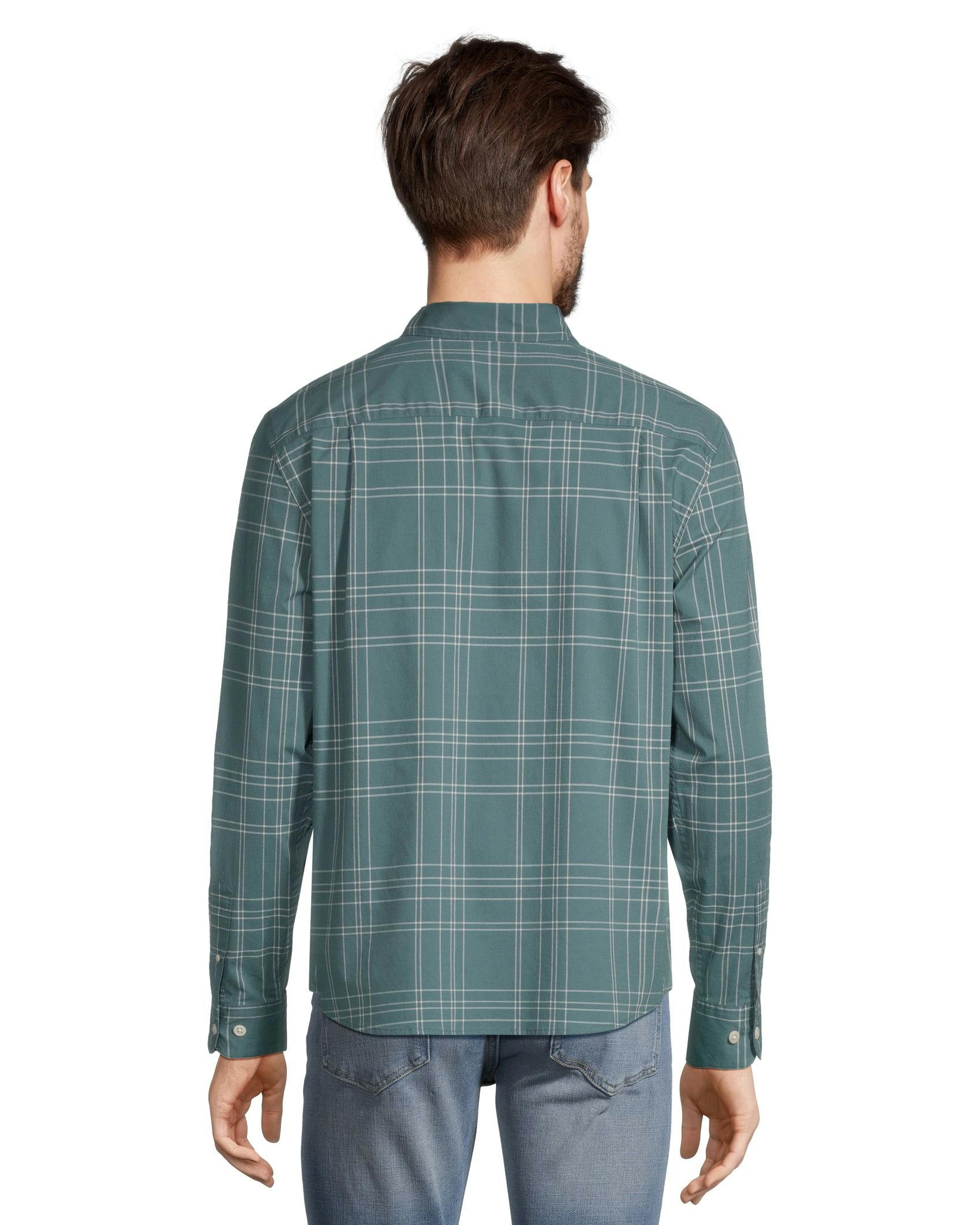 Denver Hayes Men's Long Sleeve Modern Fit Plaid Casual Sport Shirt