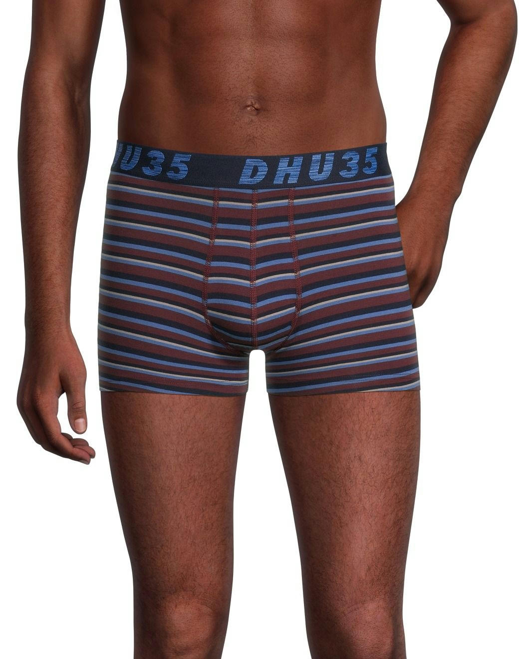 Denver Hayes Men's 2 Pack Fashion Side X Side Cotton Stretch Trunk Briefs with Elastic Waistband