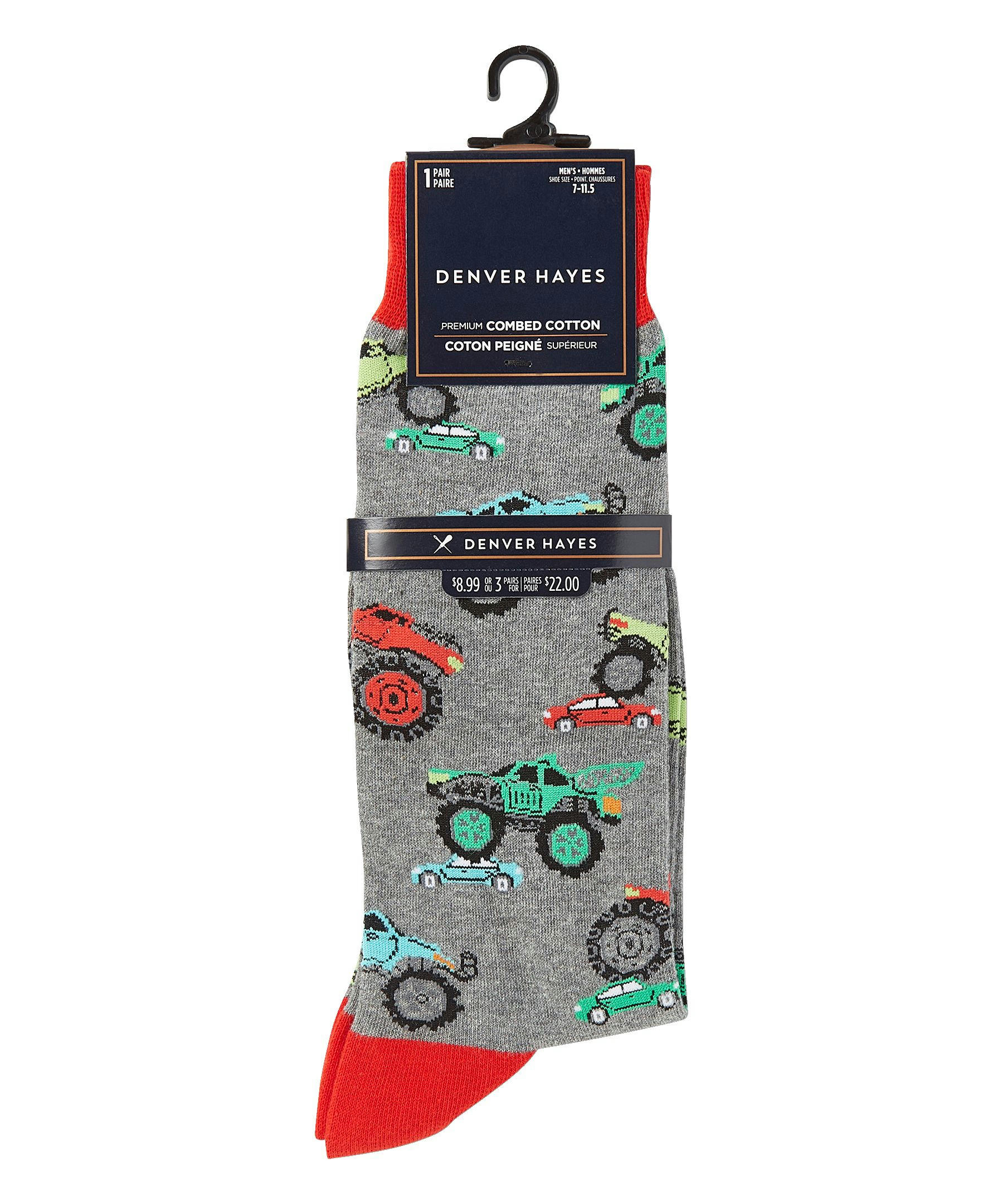 Denver Hayes Men's Novelty Pattern Crew Socks