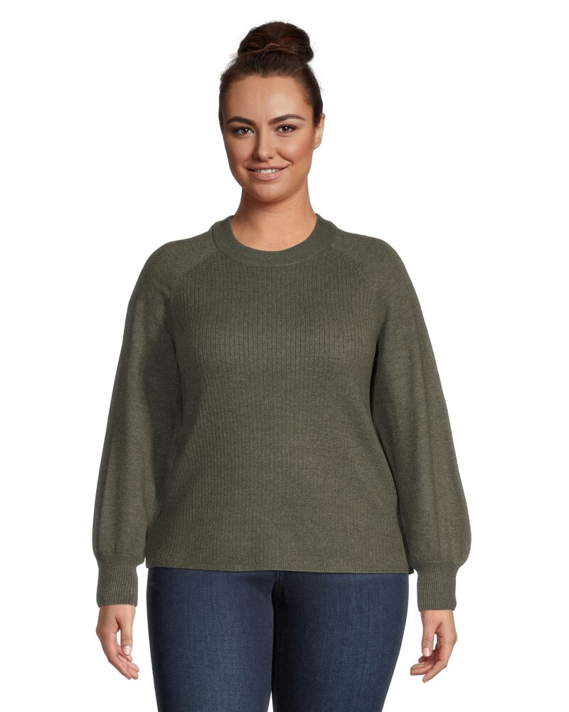 Denver Hayes Women's Crewneck Raglan Bell Sleeve Pullover Sweater