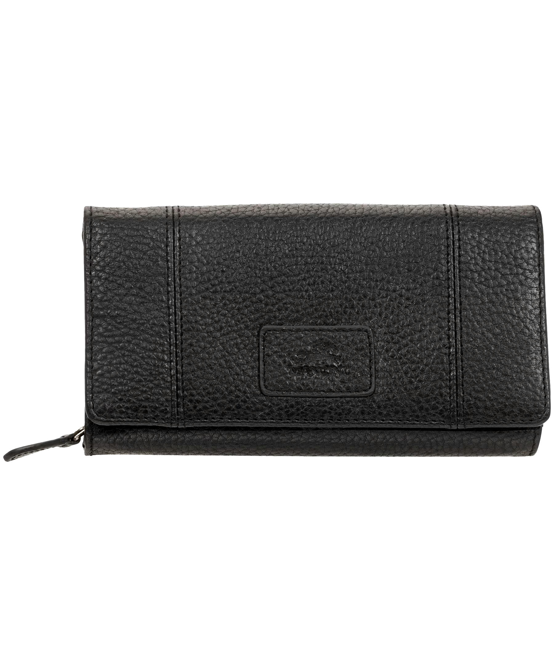 Mancini Leather Goods Women's Pebelled RFID Secure Medium Clutch Wallet