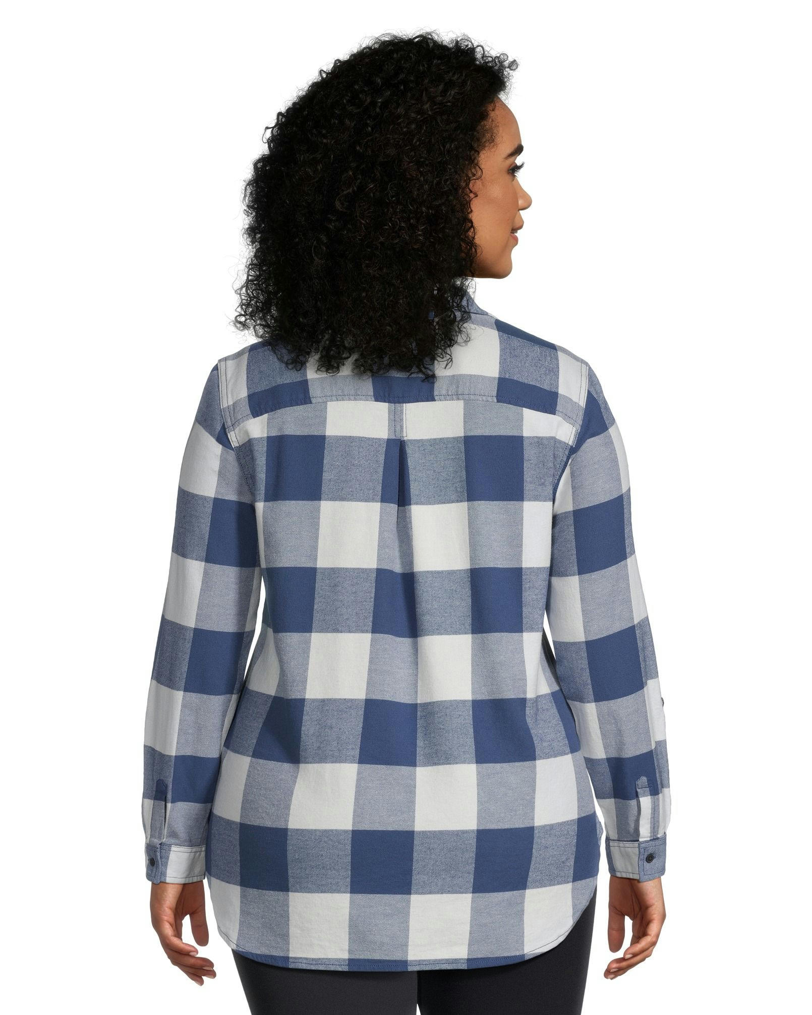 WindRiver Women's Semi-fit Long Sleeve Button Up Soft Brushed Stretch Flannel Shirt