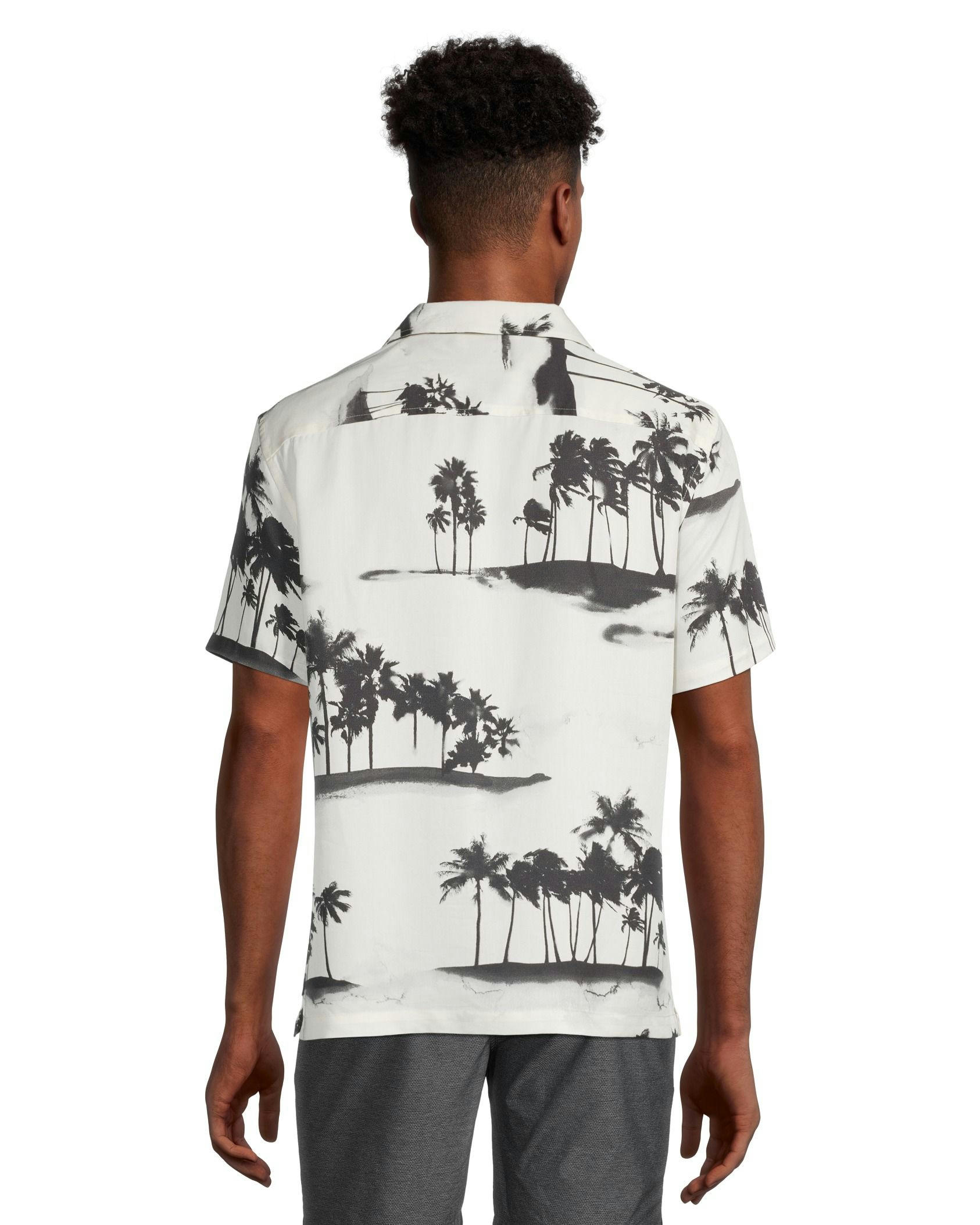 FarWest Men's Modern Fit Short Sleeve AOP Camp Collar Shirt