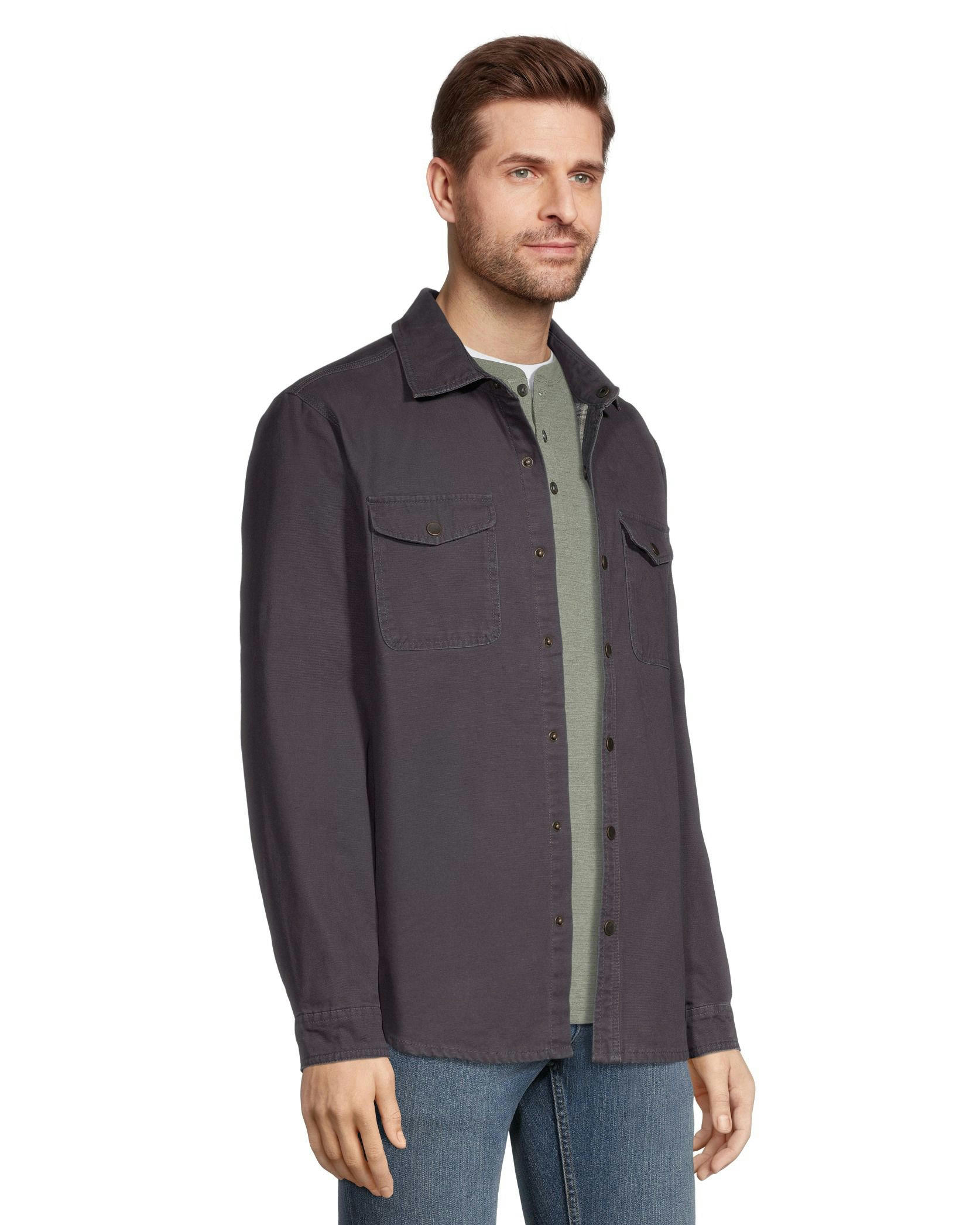 Boston Traders Men's Flannel Lined Cotton Canvas Shacket