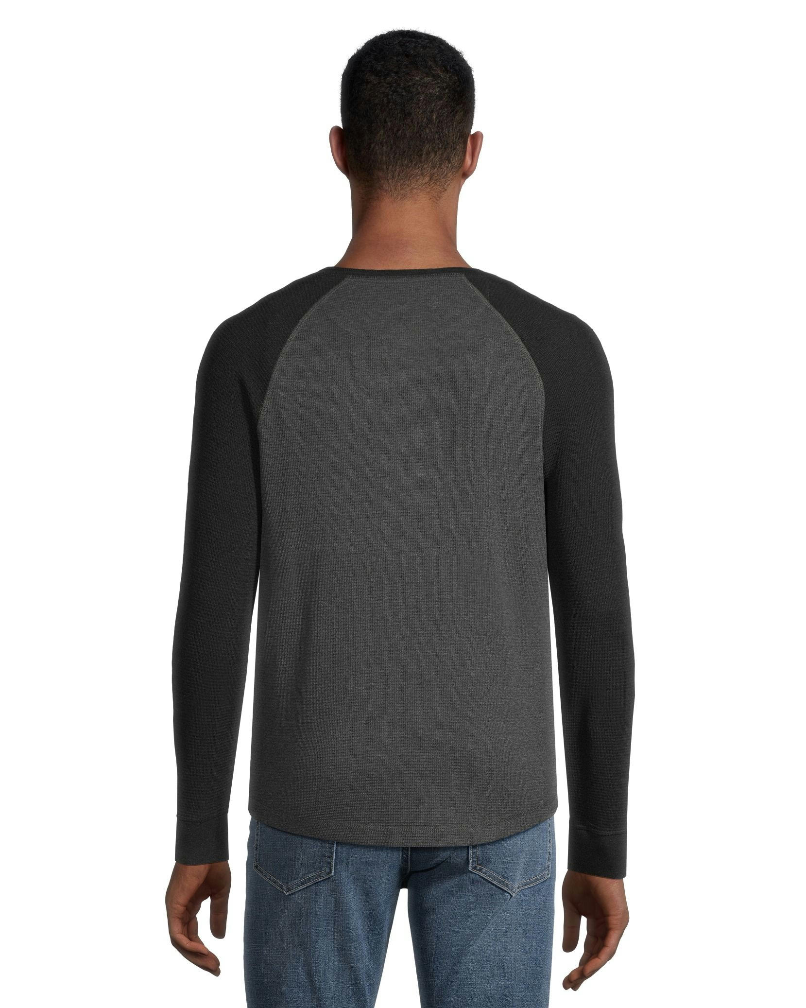 Denver Hayes Men's Long Sleeve Waffle Raglan Henley