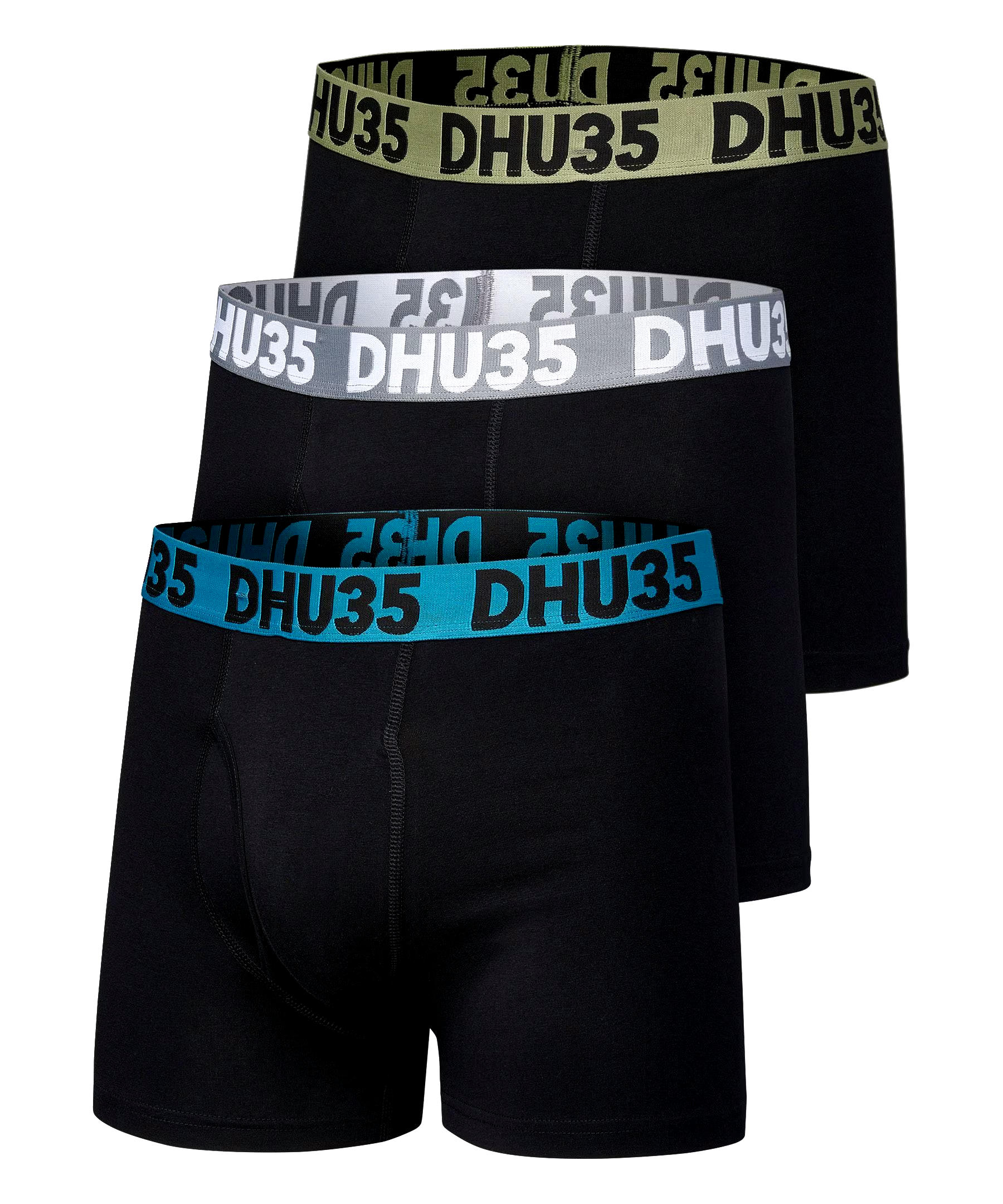 Denver Hayes Men's 3 Pack Fashion Cotton Stretch Elastic BOXER Brief Underwear