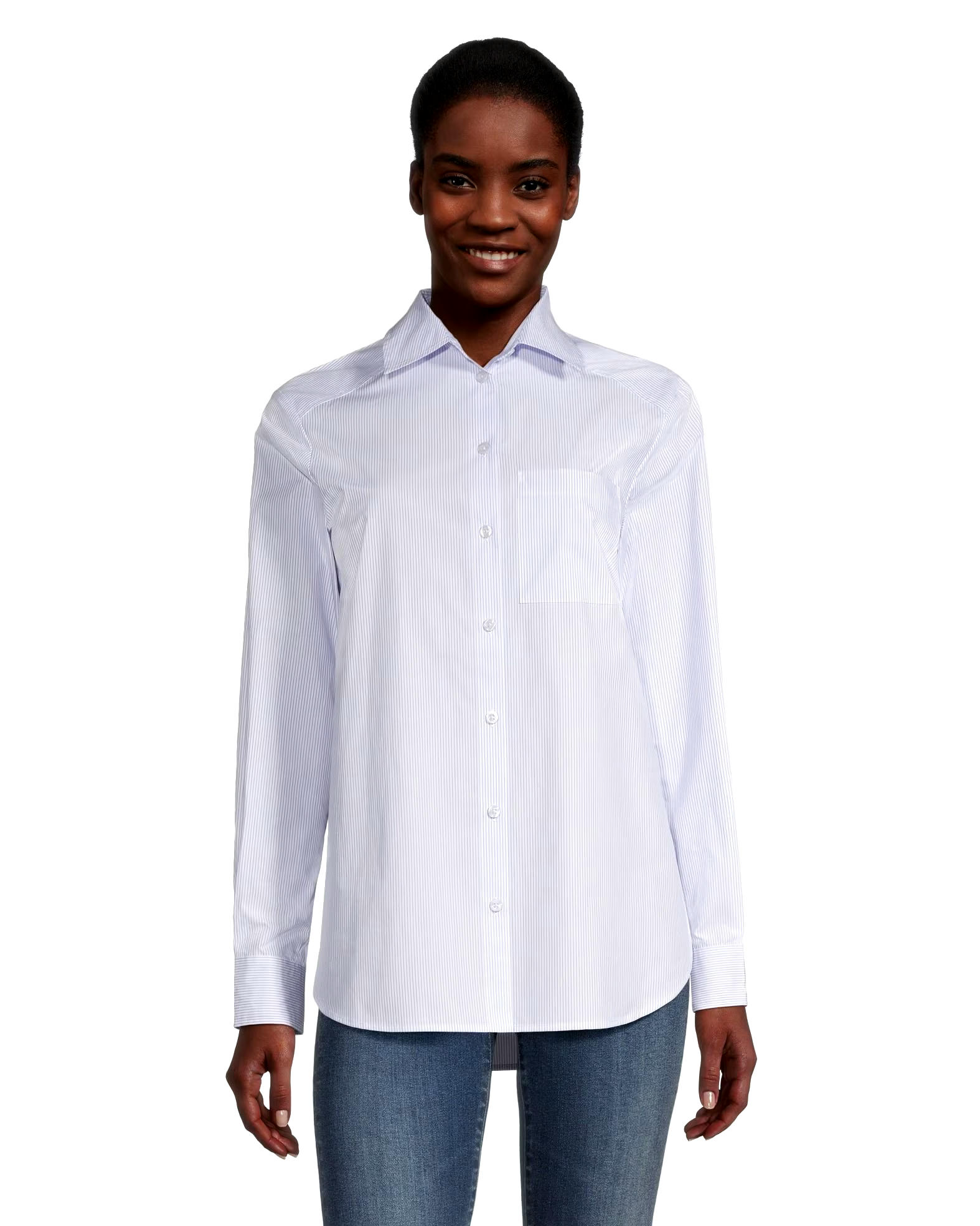 Denver Hayes Women's Semi Fit Button Up Long Sleeve Shirt