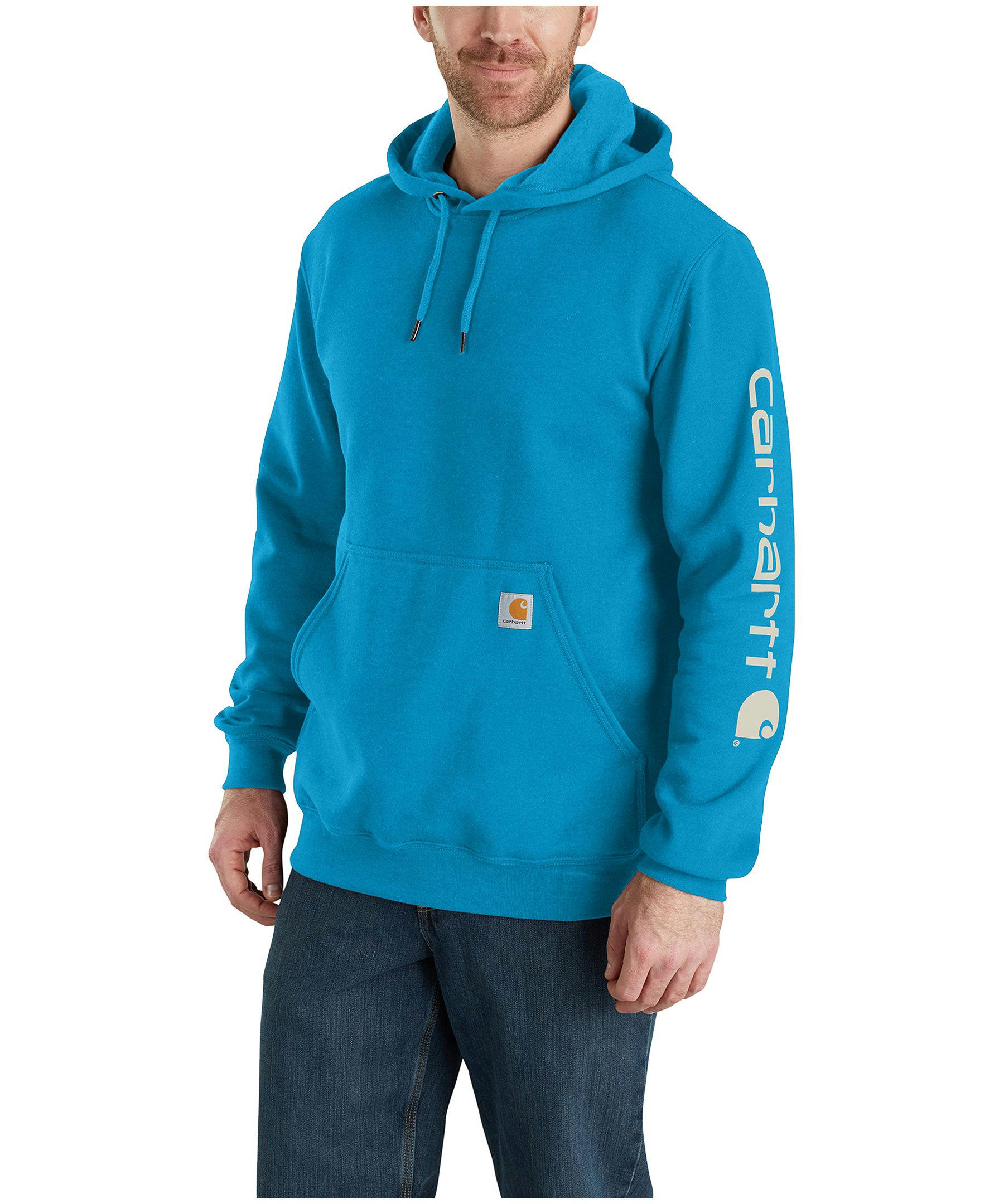 Carhartt Men's Midweight Hooded Logo Sleeve Sweatshirt
