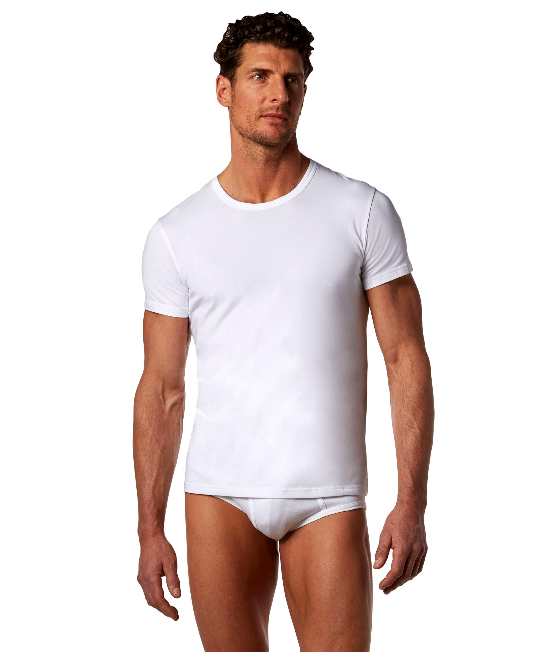 Denver Hayes Men's 2 Pack Classic Waterfall Crewneck Under T Shirt