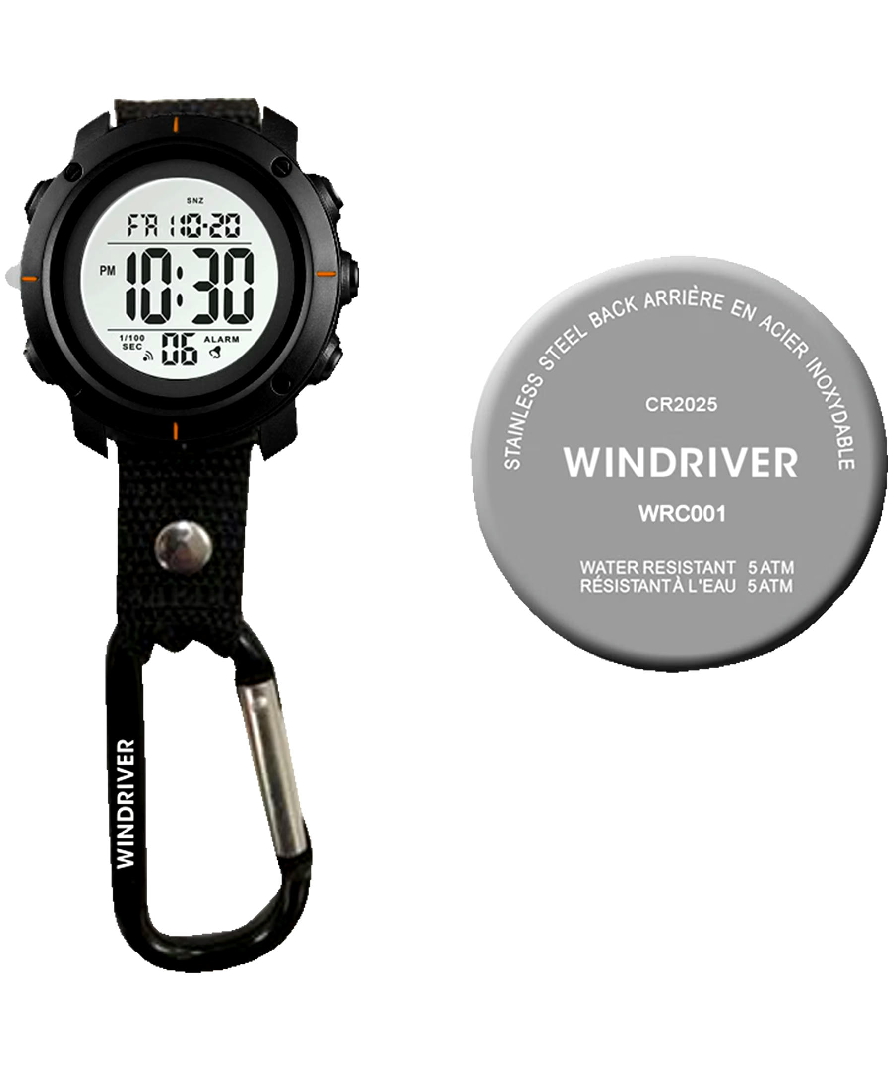 WindRiver Digital Clip Water Resistant Watch