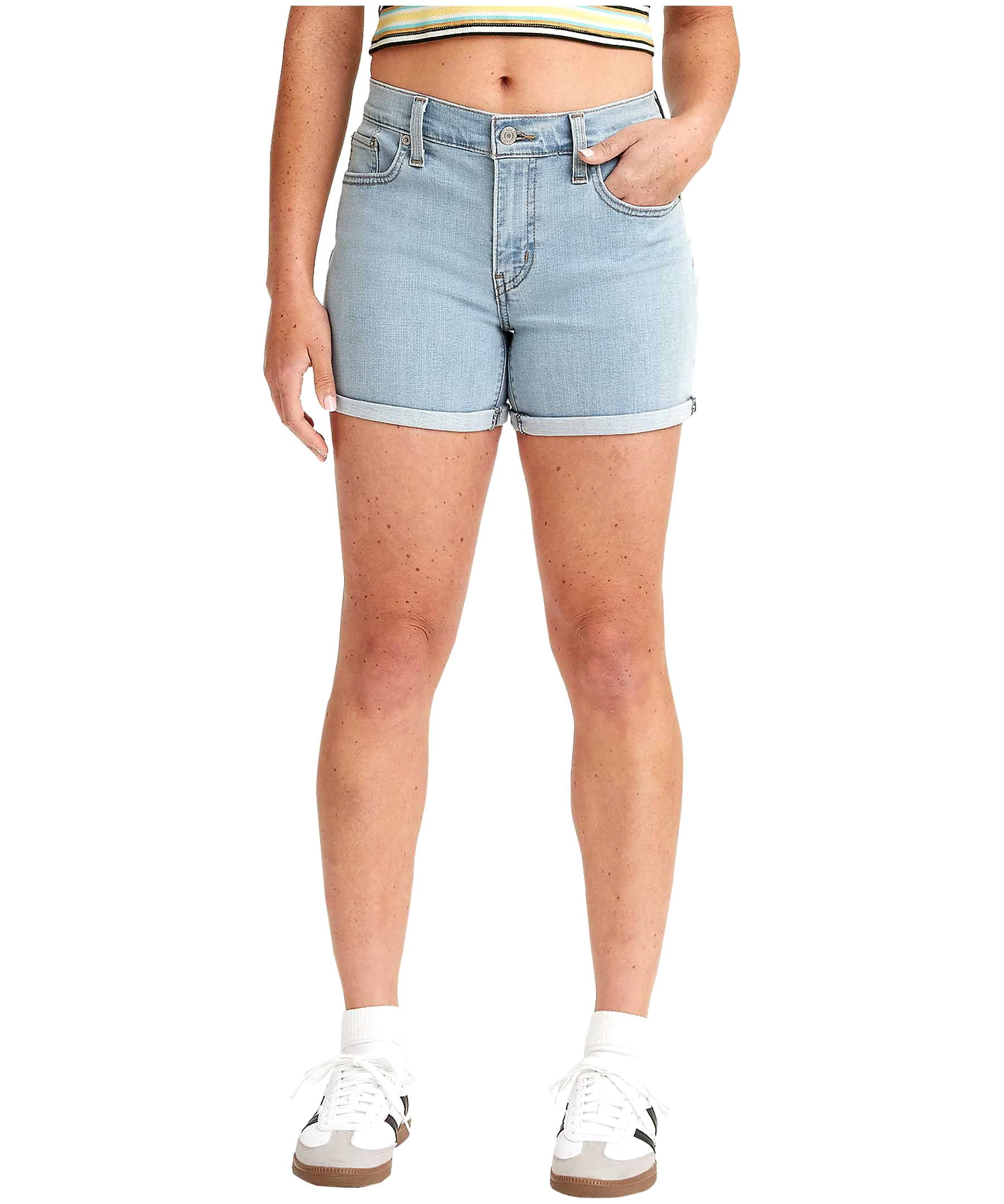 Levi's Women's Mid Rise Slim Fit Mid Length Shorts