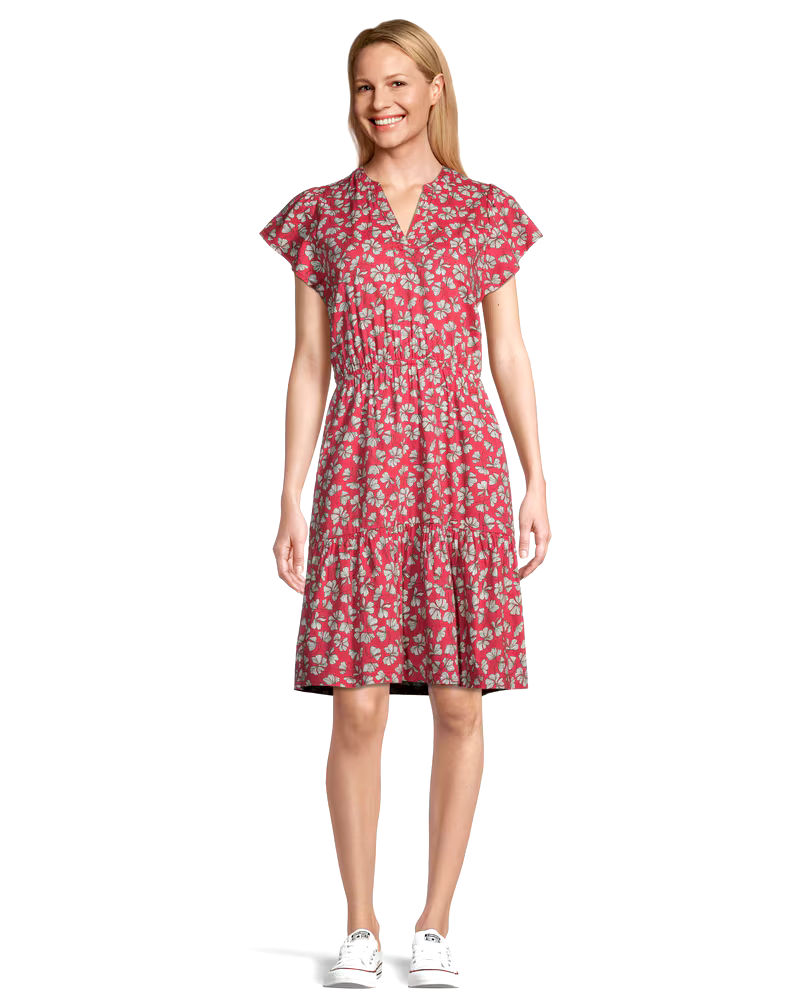 Women's Flutter Sleeve Ruffle Dress