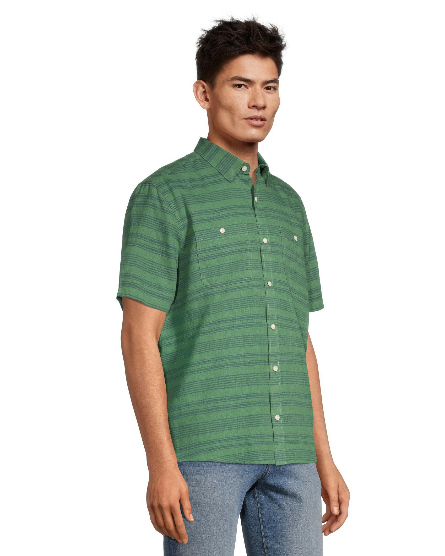 Denver Hayes Men's Classic Fit Short Sleeve Hemp Shirt