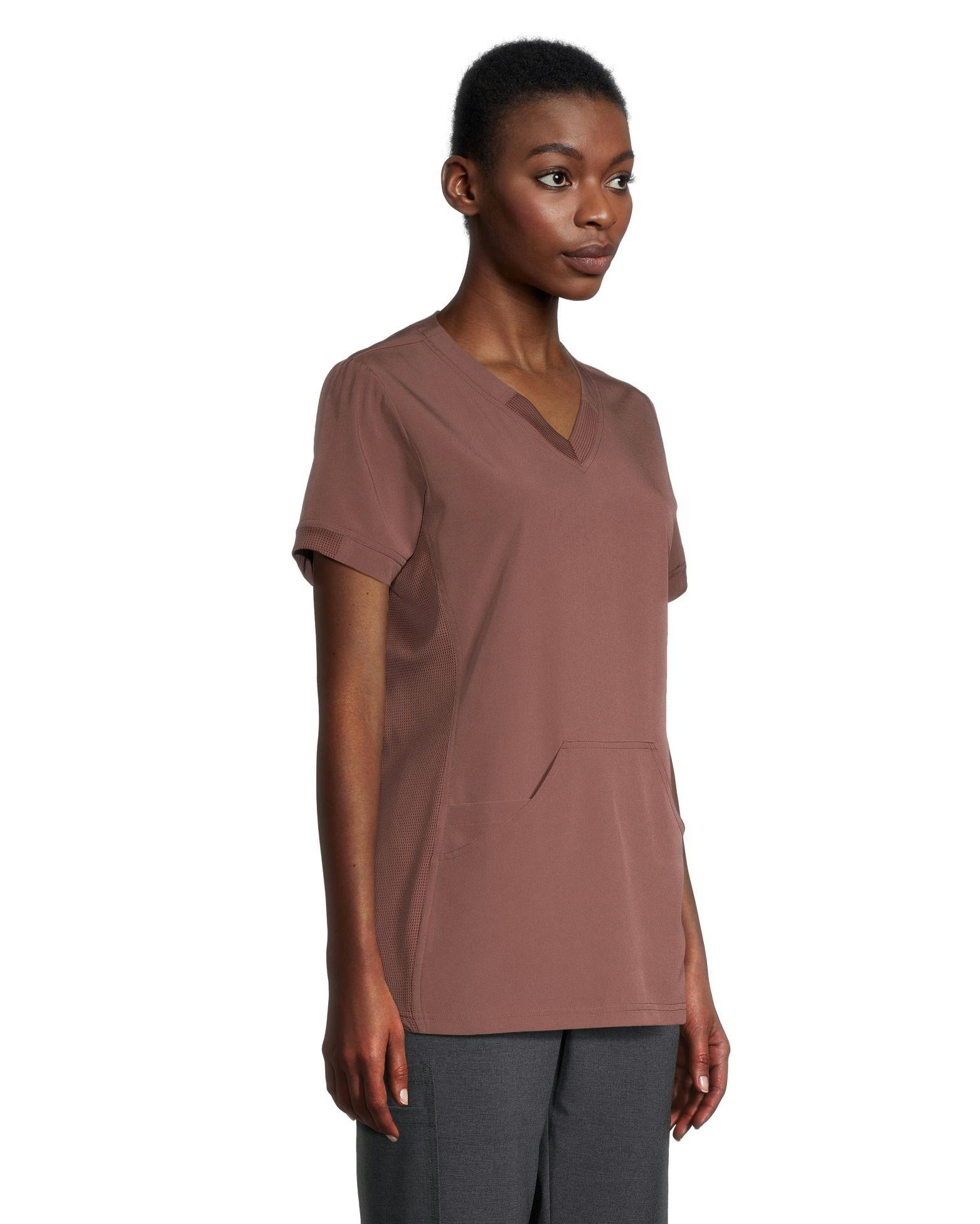 Scrubletics Women's 2-Pocket V-Neck Athletic Scrub Top