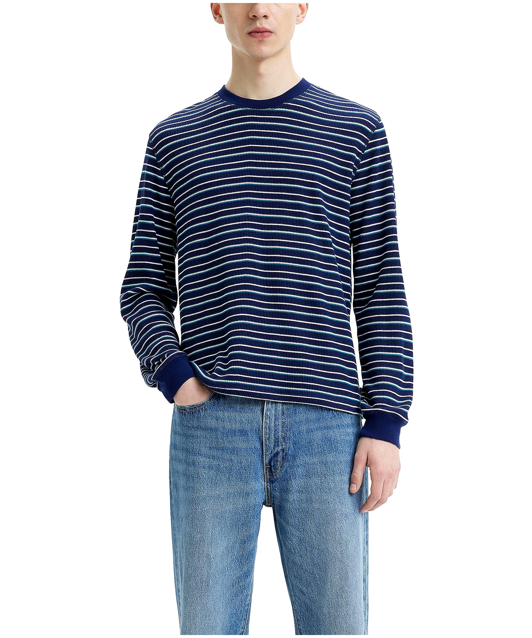 Levi's Men's Long Sleeve Striped Thermal Knit Top