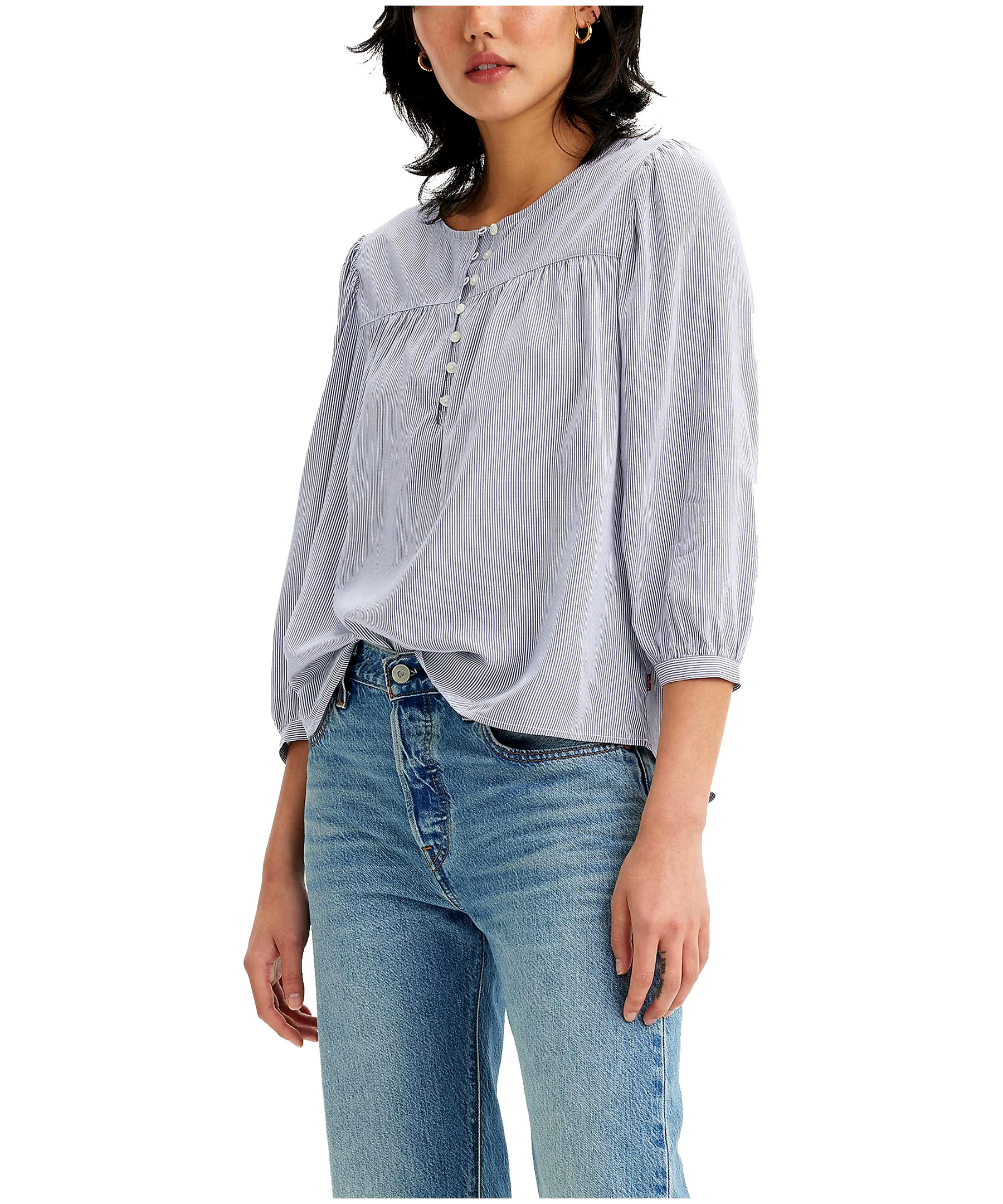 Levi's Women's Halsey Relaxed Fit 3/4 Length Sleeve Blouse