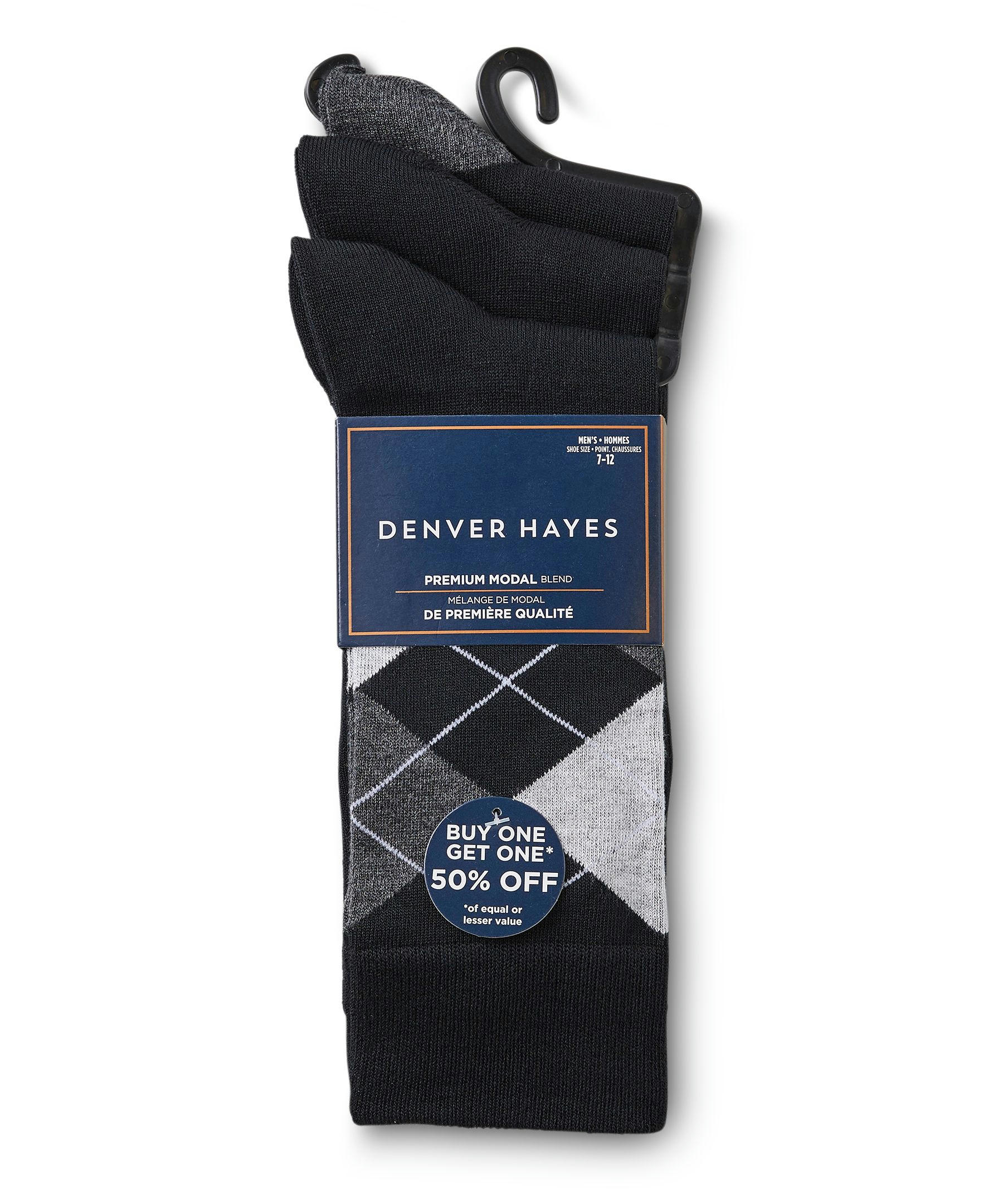 Denver Hayes Men's 3 Pack Bogo Casual Crew Socks