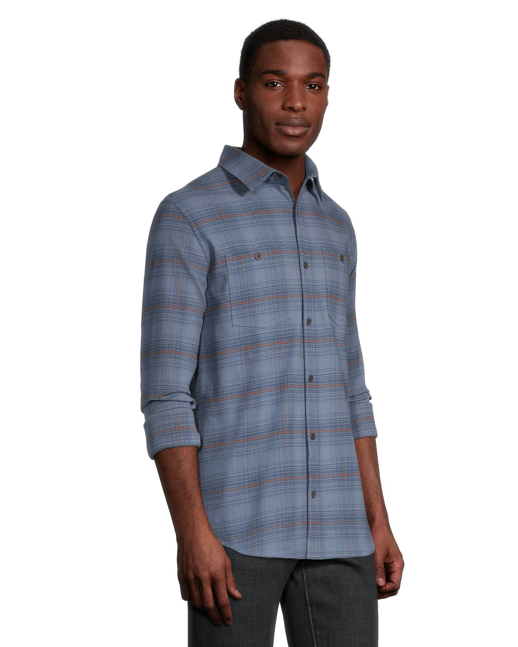 WindRiver Men's Stretch Regular Fit Basic Flannel Shirt