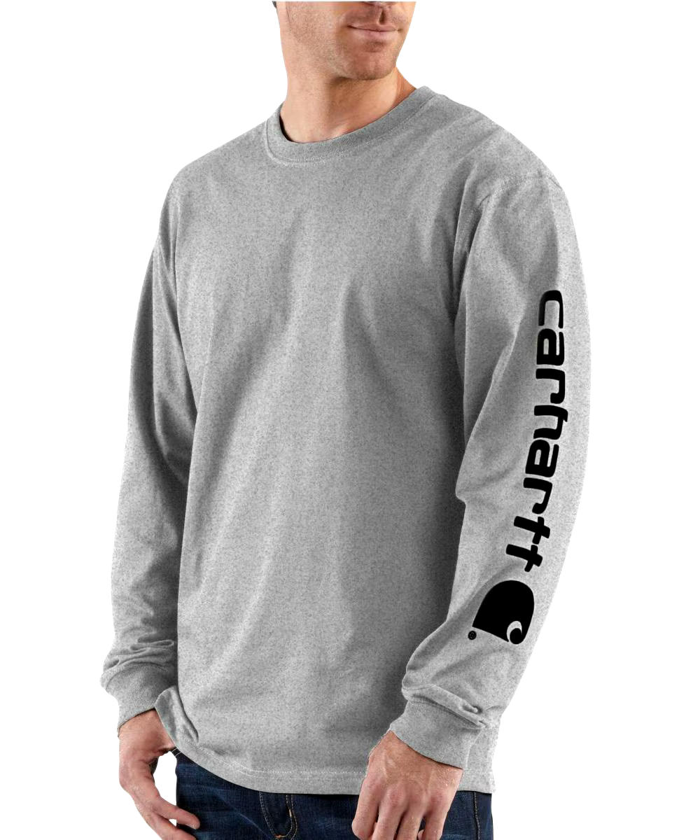 Carhartt Men's Long Sleeve Graphic T Shirt  - Grey