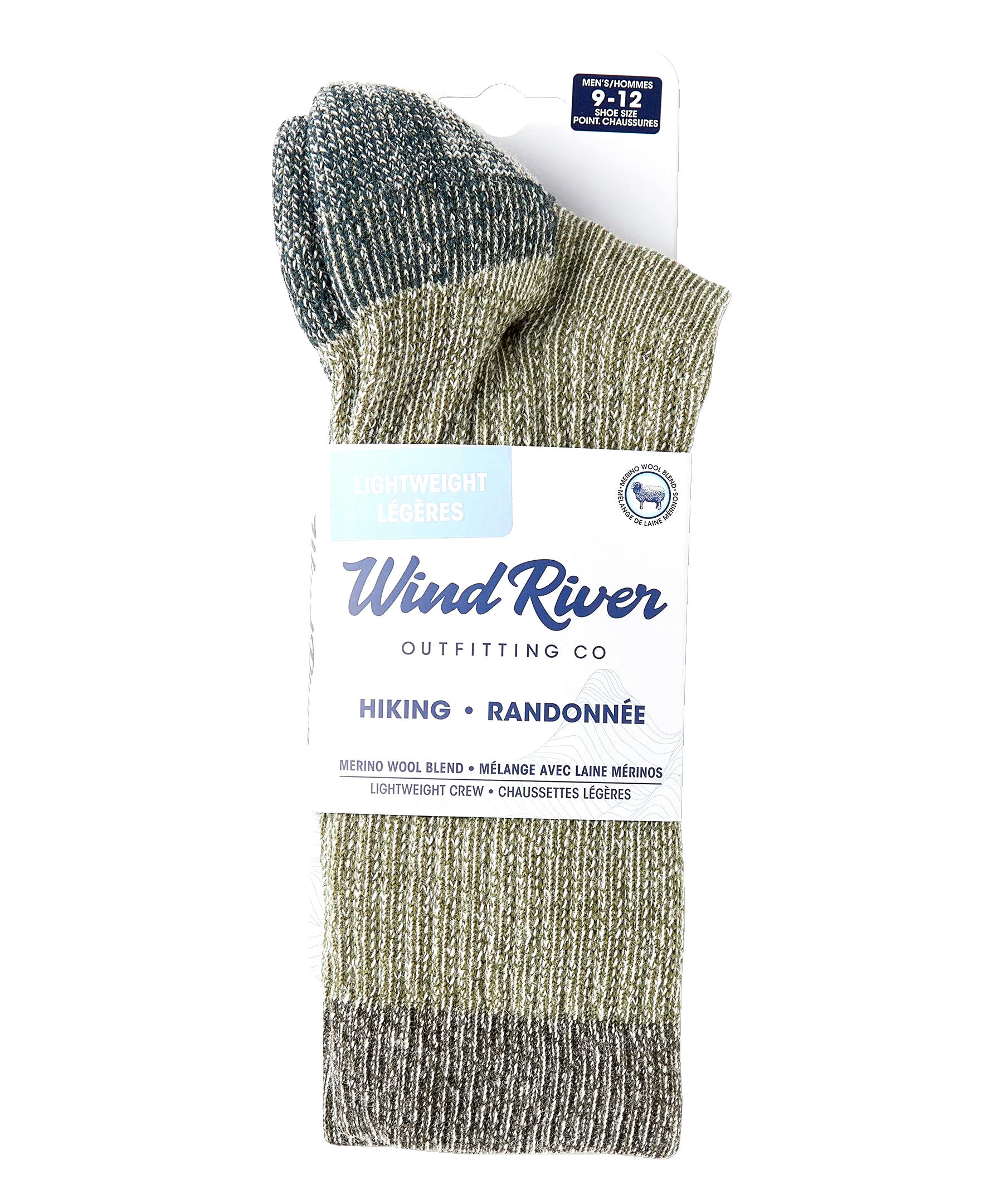 WindRiver Men's Lightweight Merino Blend Crew Socks