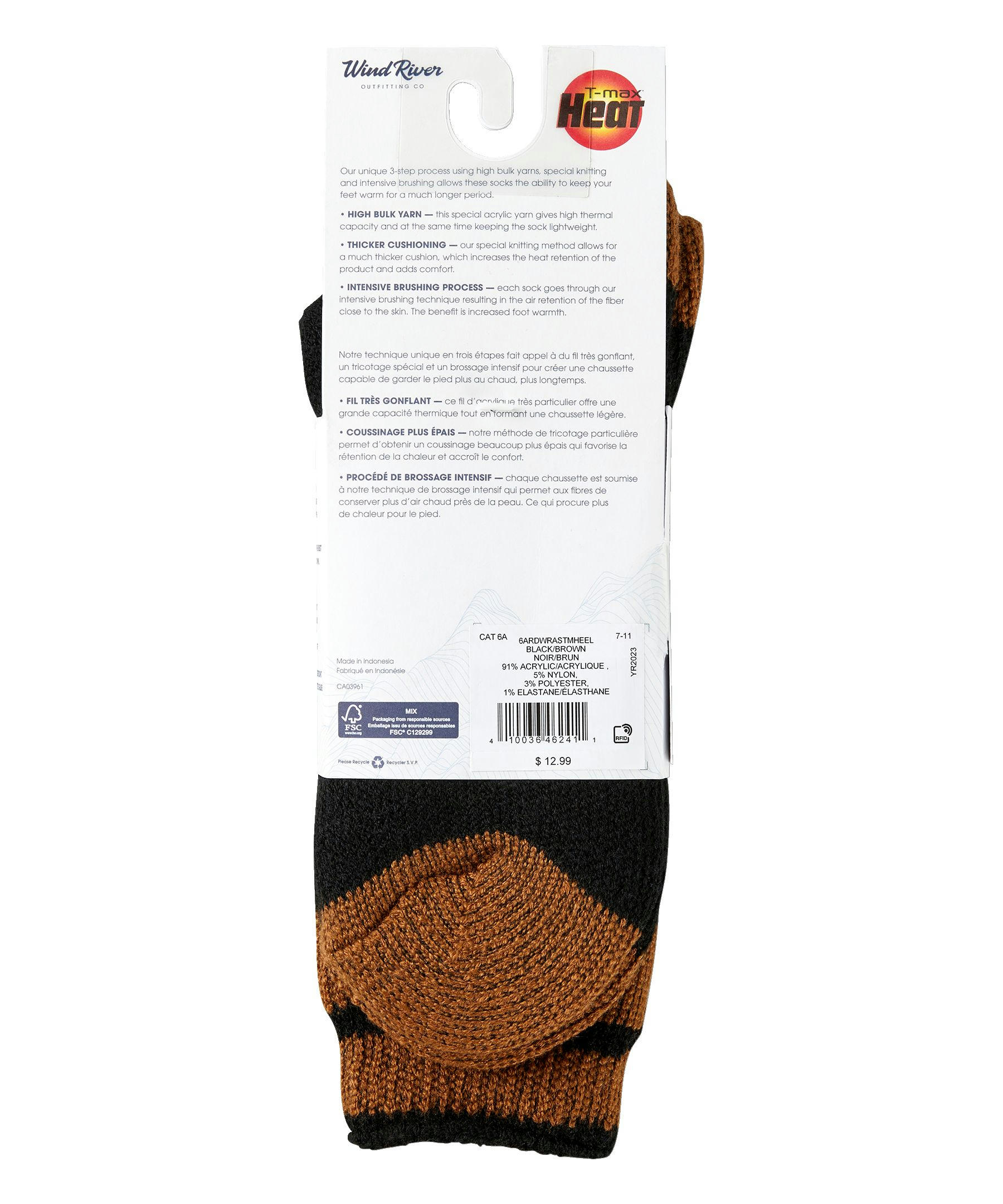 WindRiver Men's T-Max Heat Thermal Boot Socks