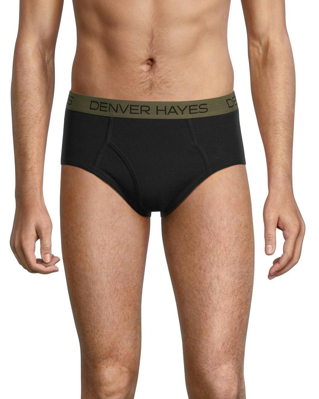 Denver Hayes Men's 3 Pack Cotton Basic Briefs - Black