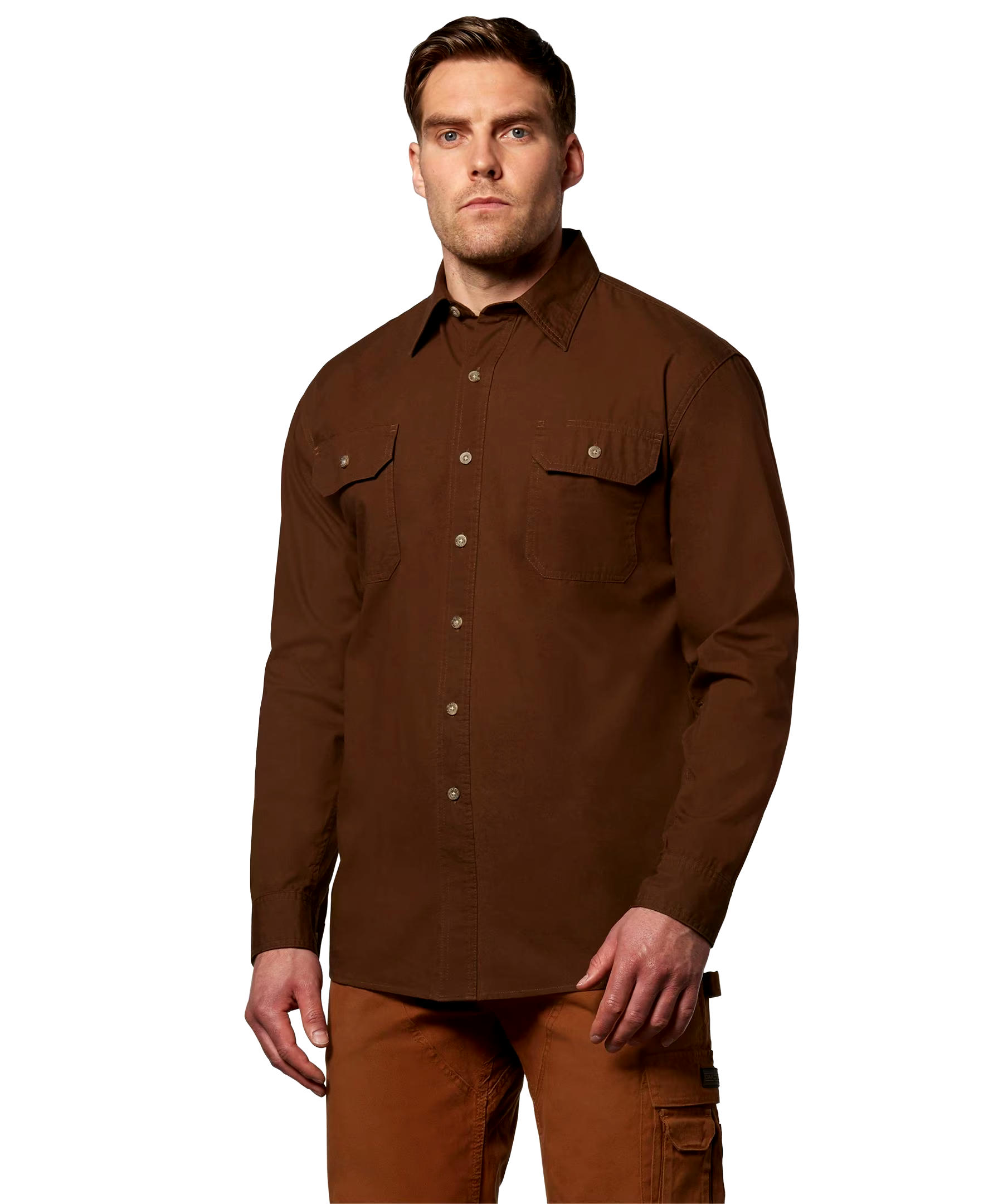 Dakota WorkPro Series Men's Relaxed Fit Long Sleeve Cotton Contractor Work Shirt