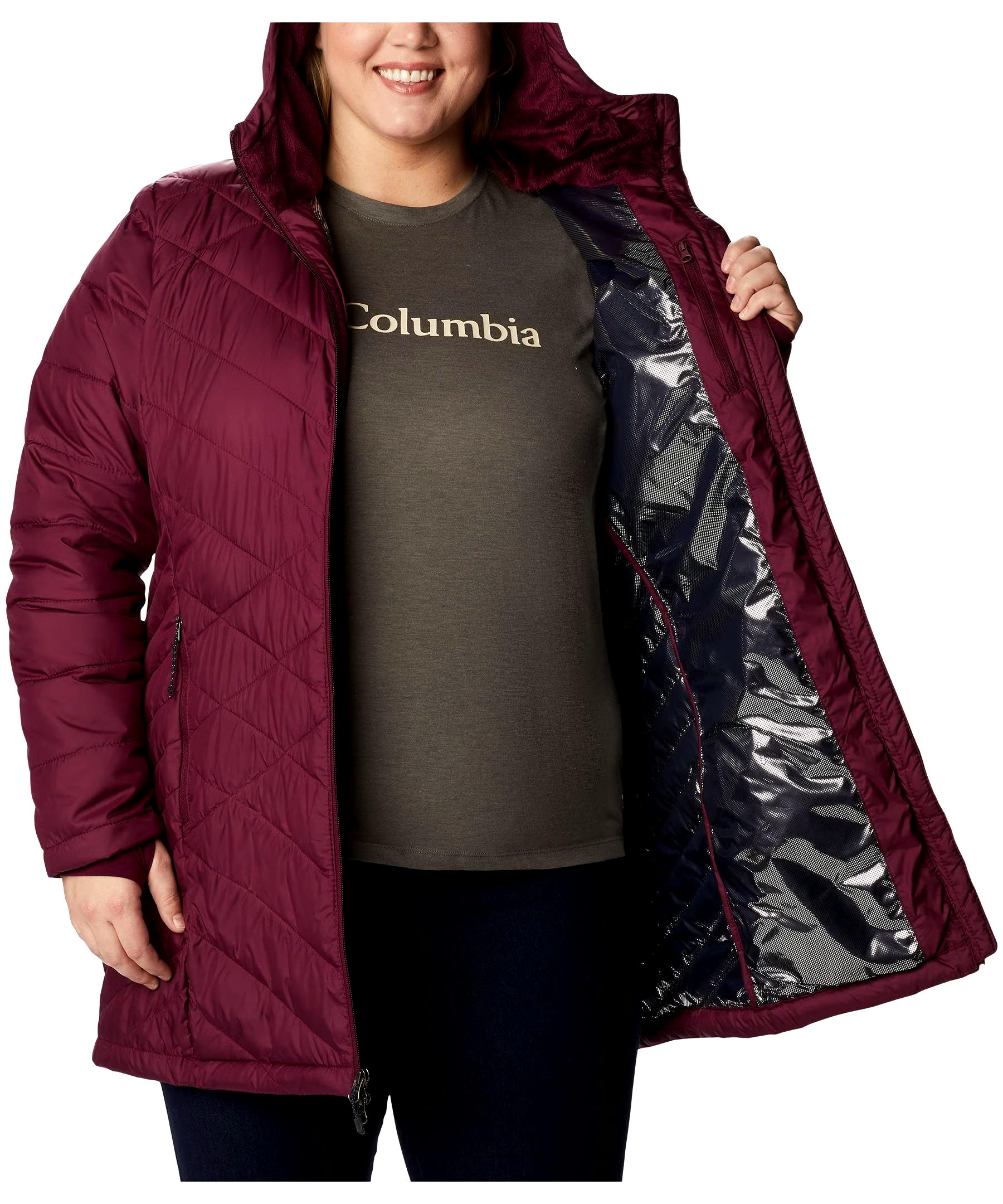 Columbia Women's Heavenly Omni-Heat Water Resistant Insulated Long Hooded Jacket