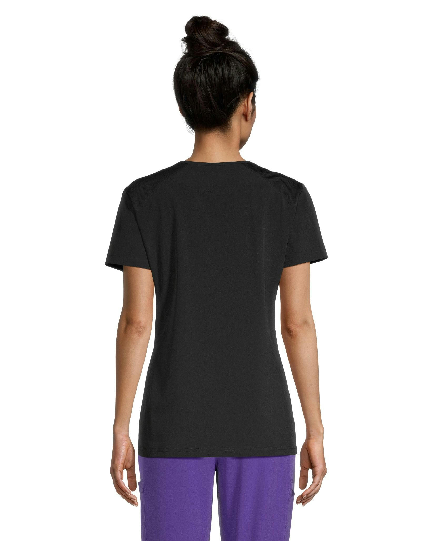 Scrubletics Women's Mock Wrap Mesh Accent Scrub Top