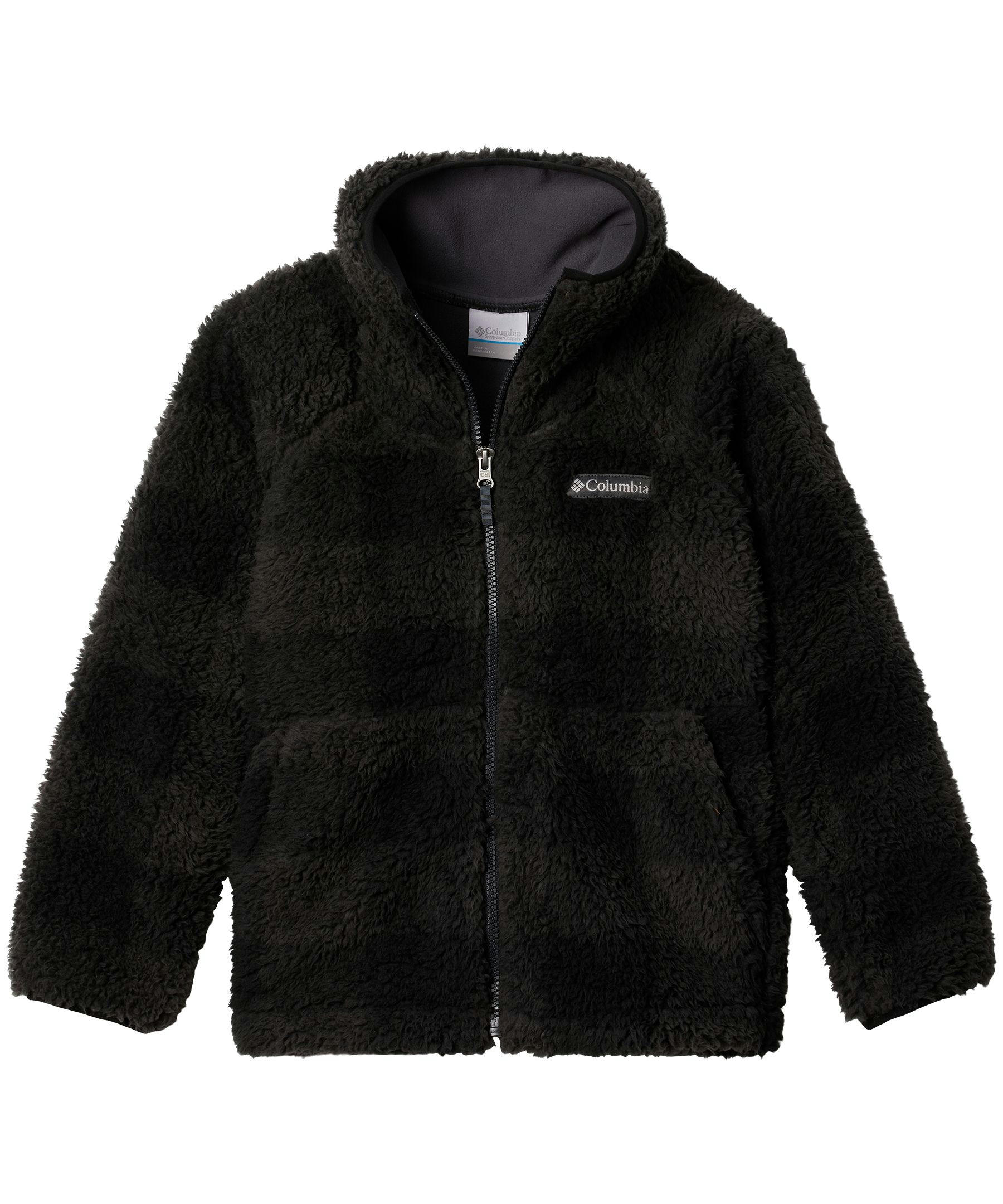 Columbia Kids' Unisex 7-16 Years Winter Pass Printed Sherpa Winter Jacket - Black Red