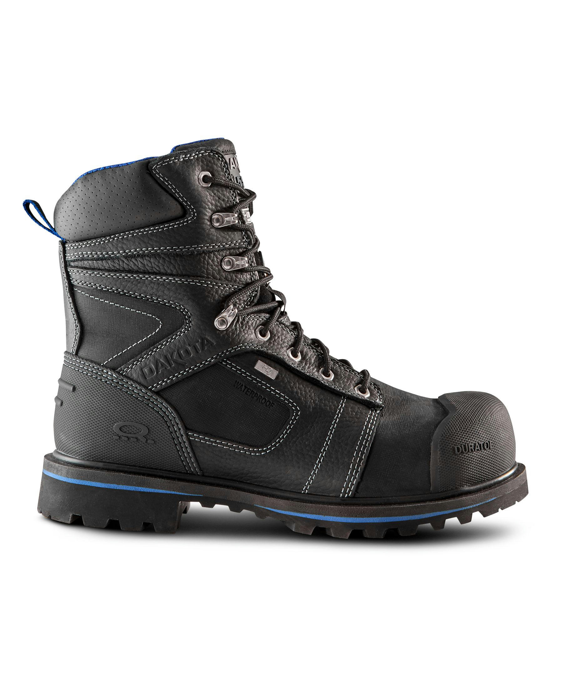 Dakota WorkPro Series Men's Steel Toe Composite Plate 8557 8 Inch Waterproof Duratoe Work Boots - Black