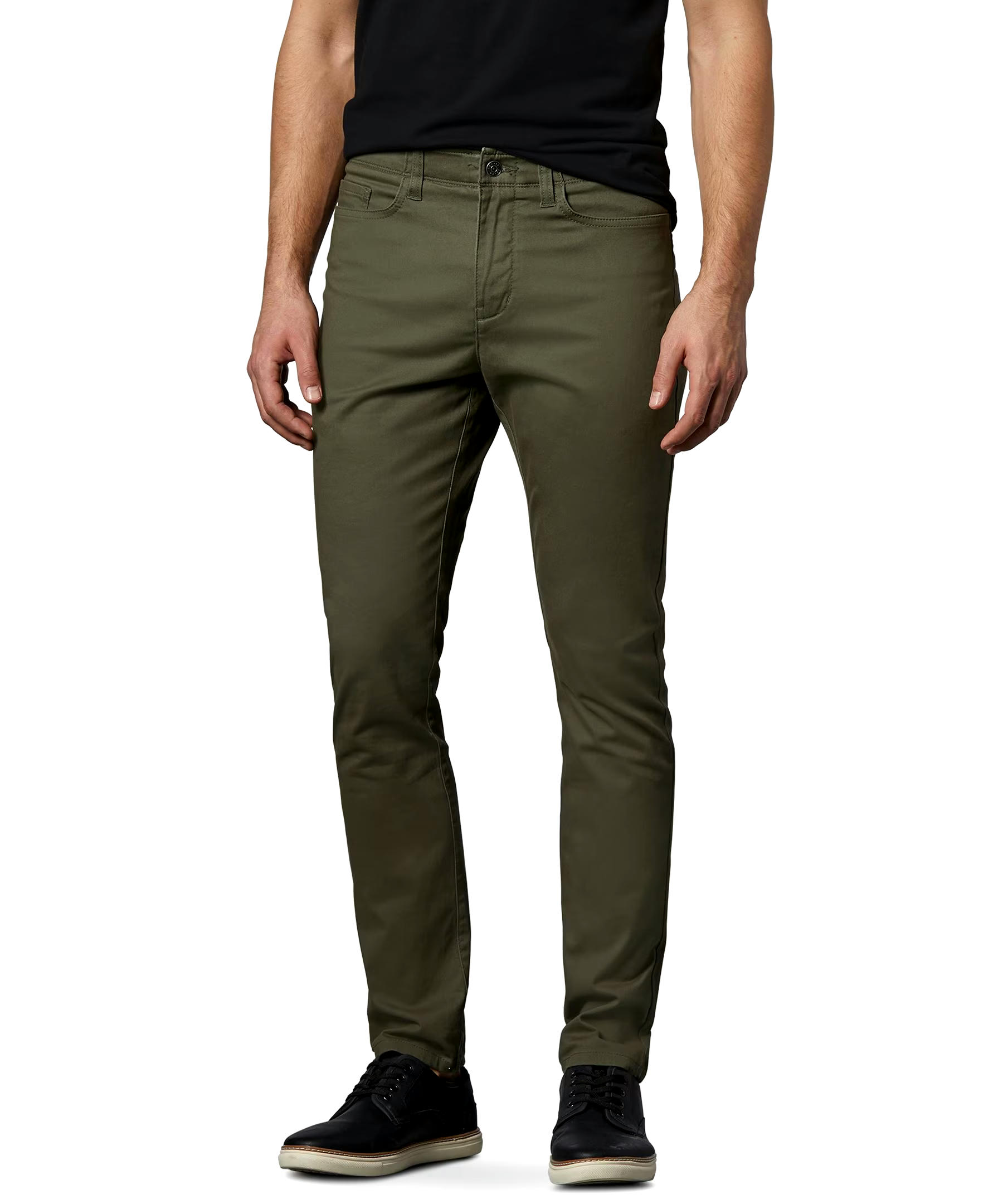 Denver Hayes Men's Stretch 5 Pocket Slim Chino Pants