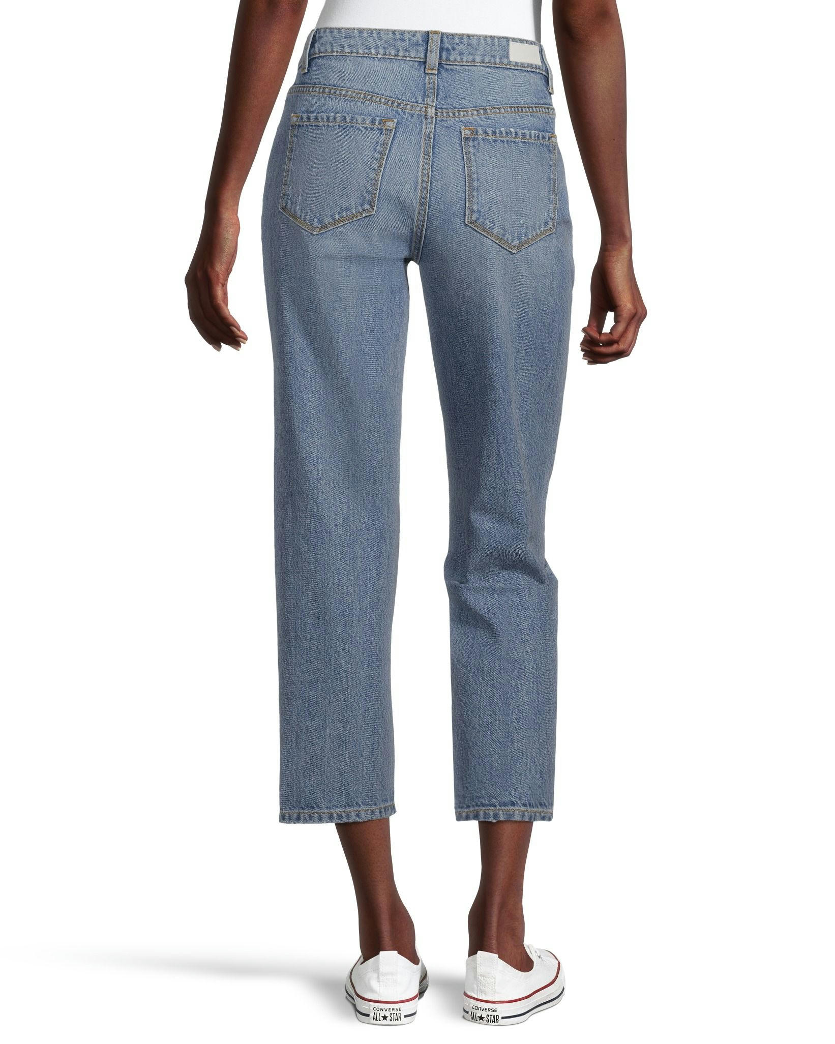 Denver Hayes Women's Curvy Mid Rise Straight Leg Crop Jeans