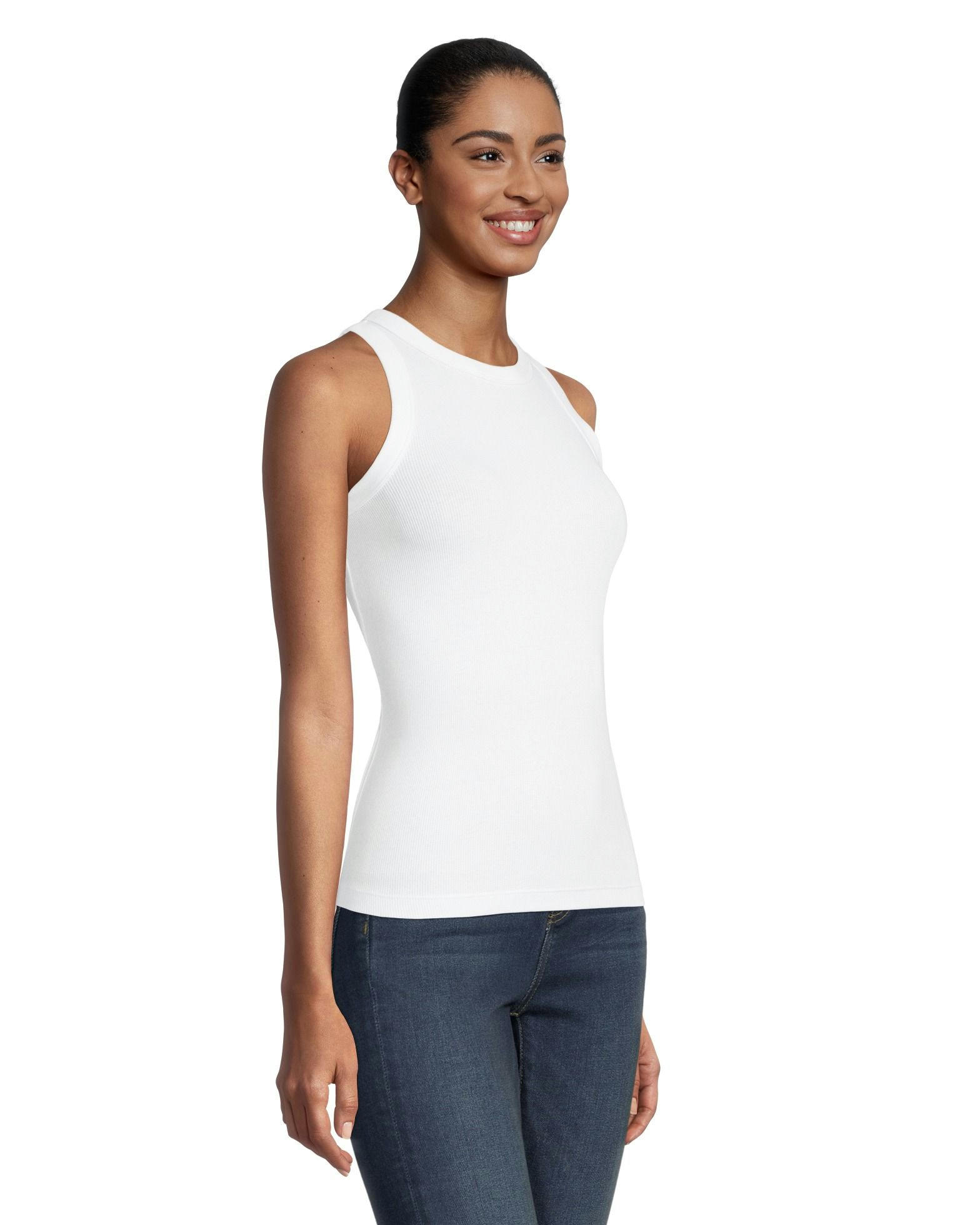 Denver Hayes Women's Semi-Fitted High Neck Rib Tank