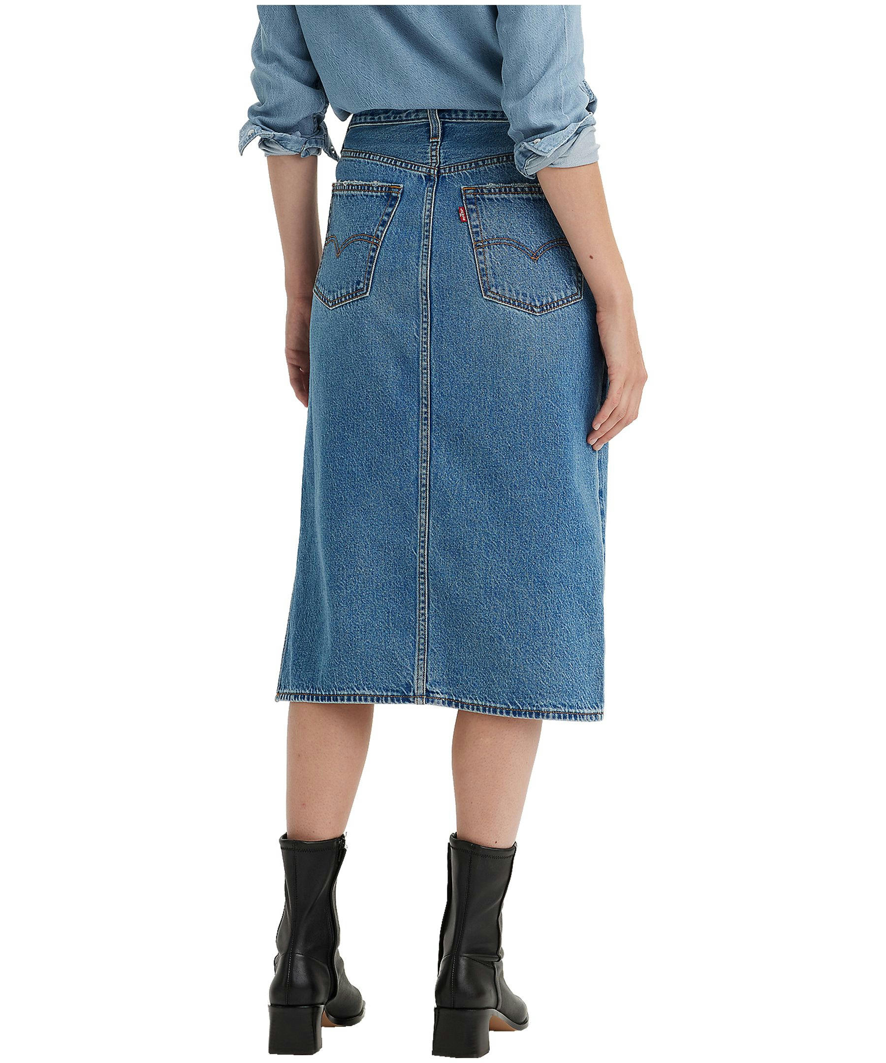 Levi's Women's Side Slit Midi Jean Skirt