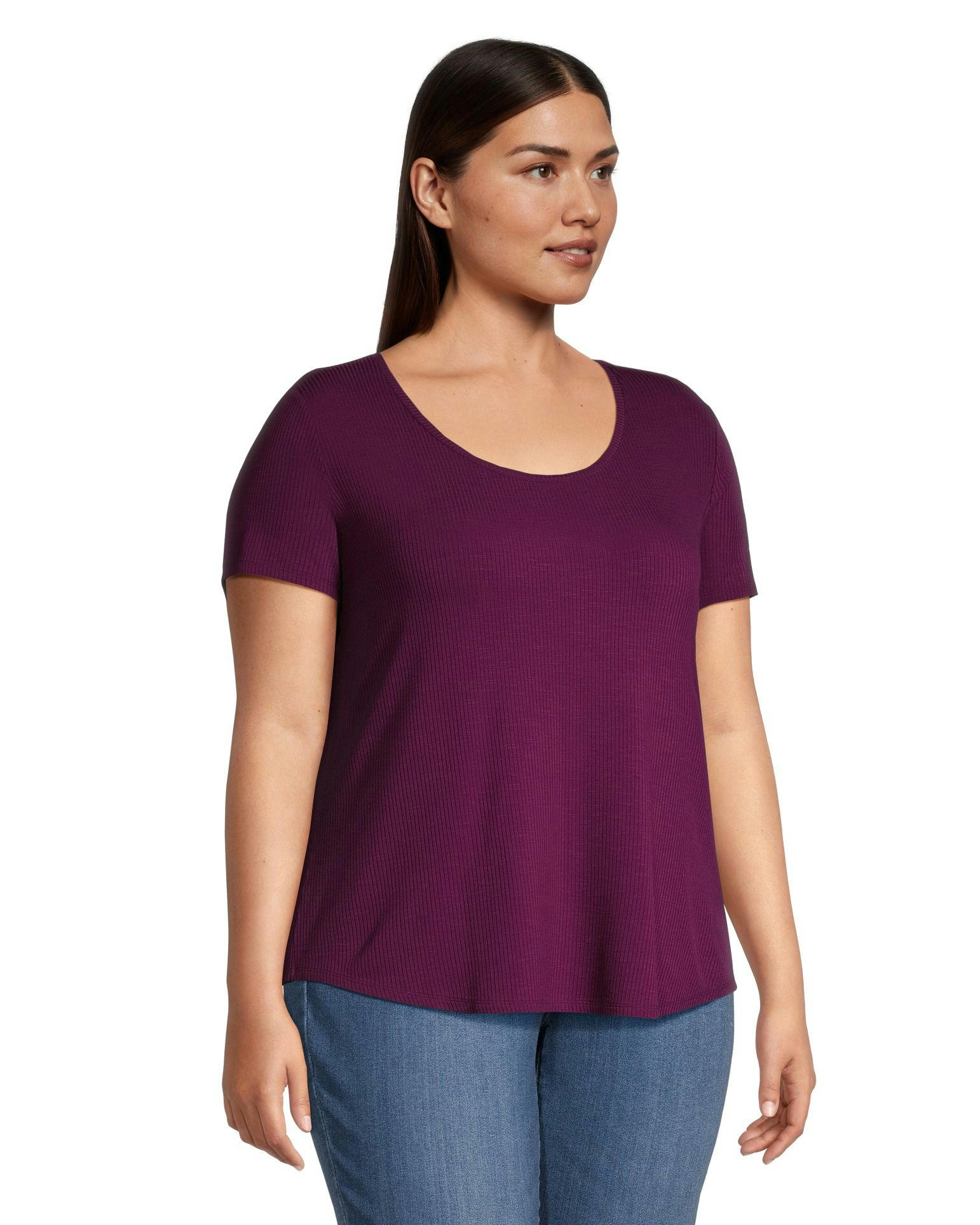 Denver Hayes Women's Relaxed Fit Scoop Neck T Shirt