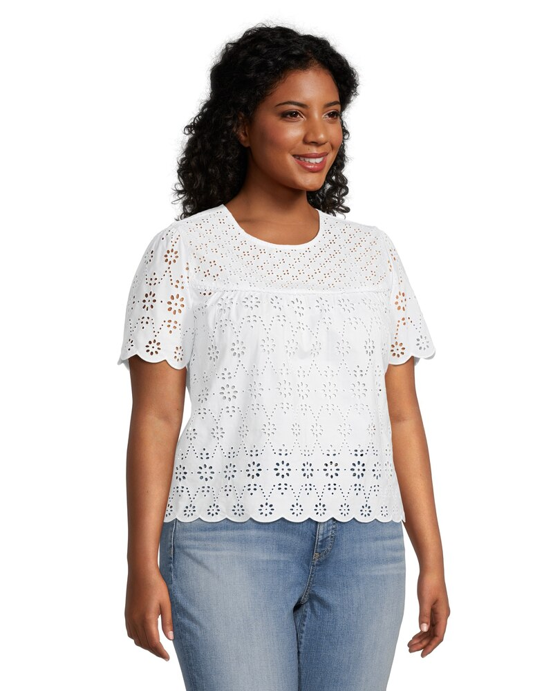 Women's Round Neck Embroidered Blouse
