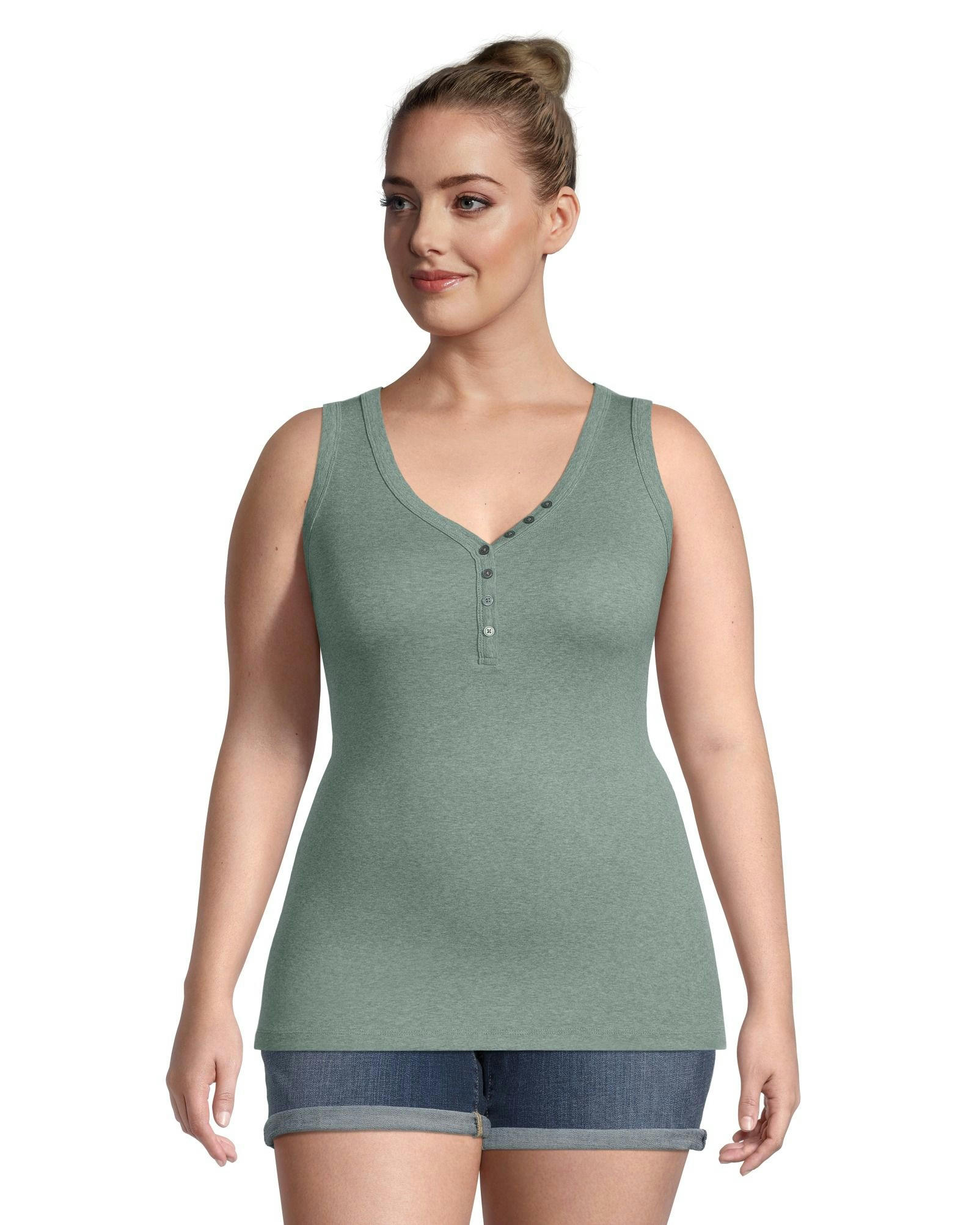 Women's Fitted Henley Tank