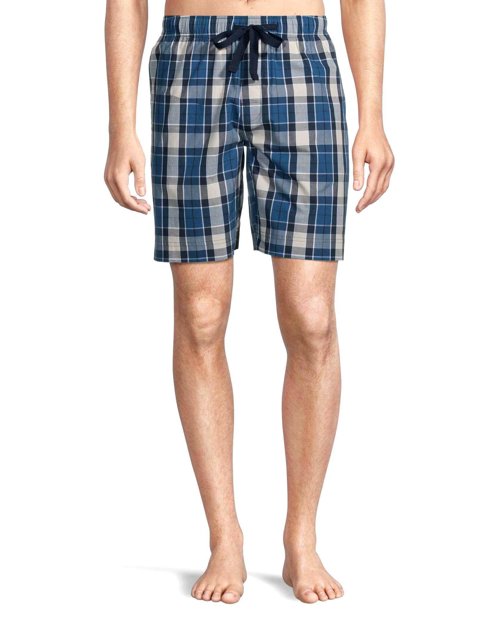 Men's Woven Plaid Mid Rise Lounge Shorts