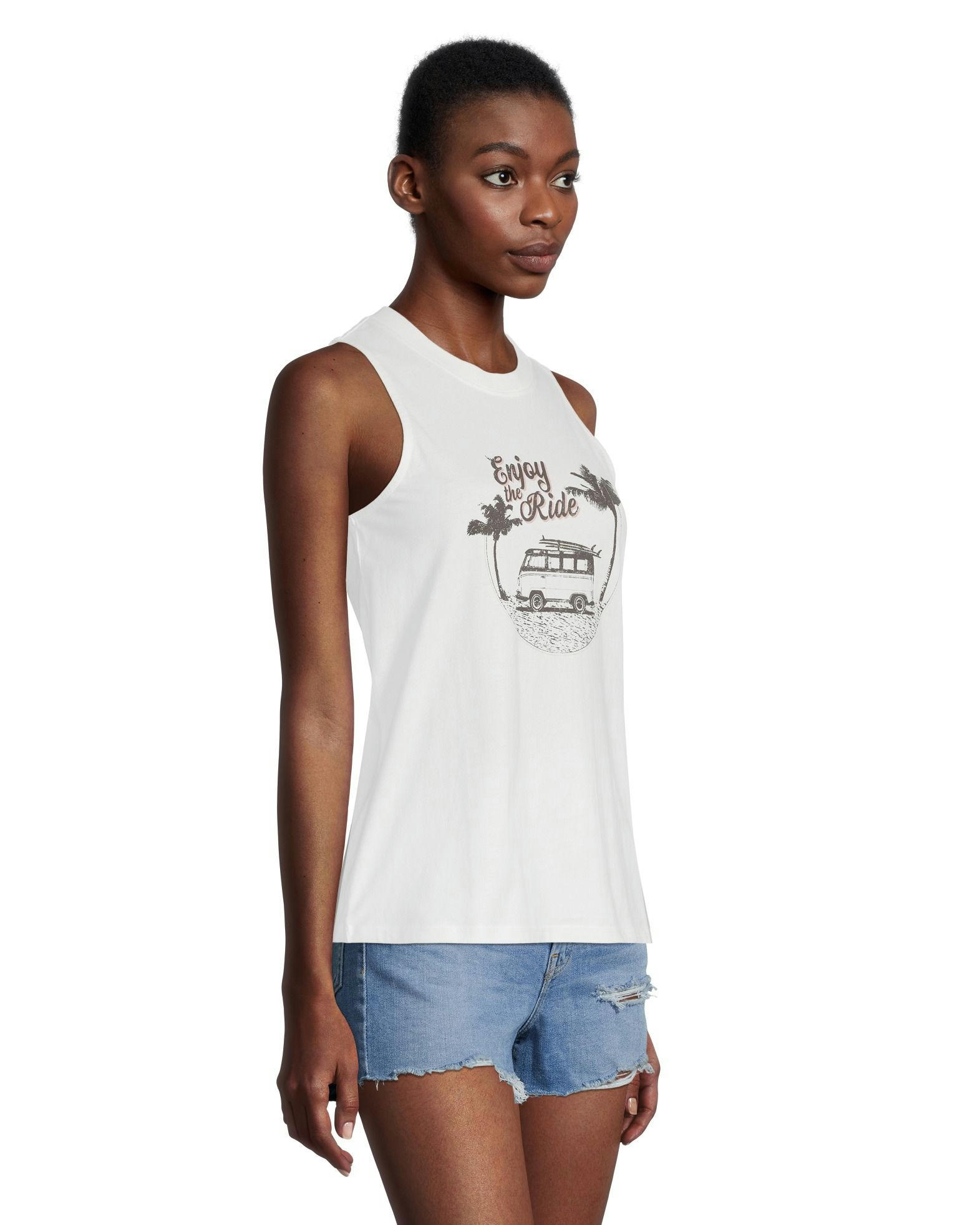 FarWest Women's Graphic Crewneck Tank