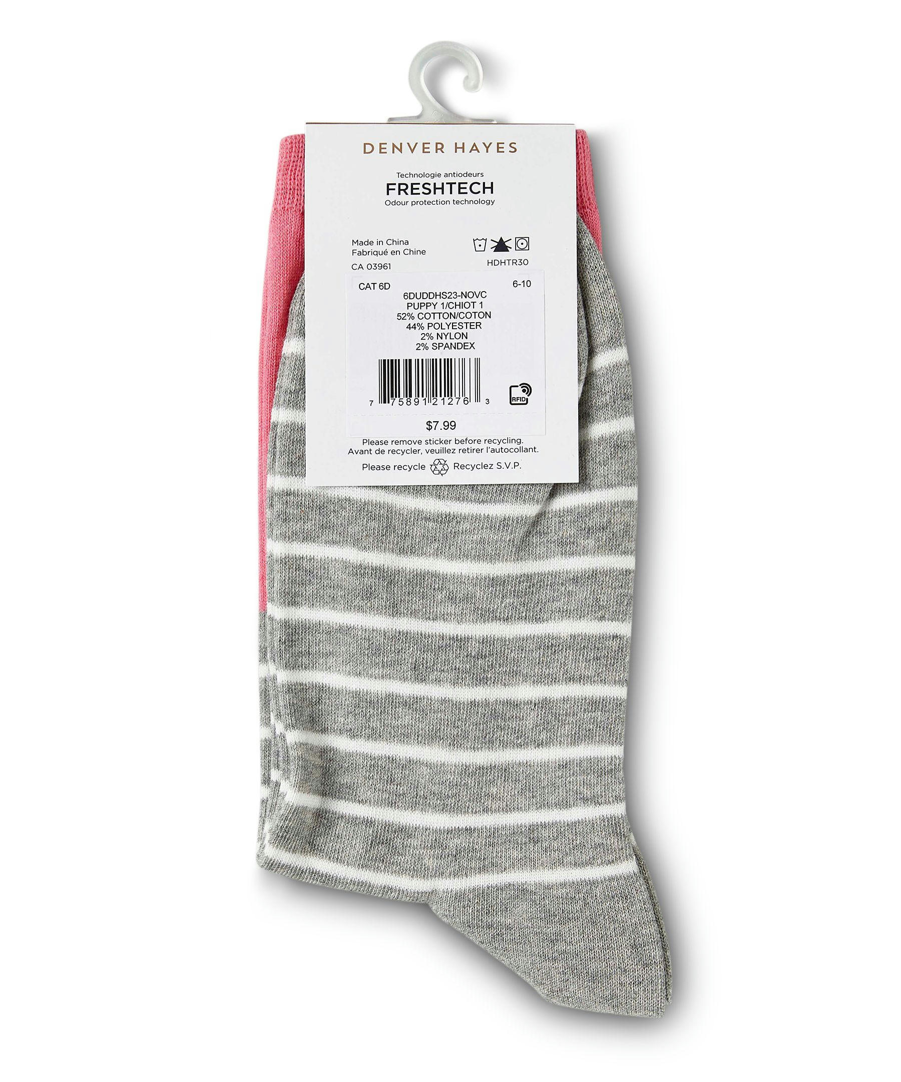 Denver Hayes Women's Crew Patterned Cotton Socks