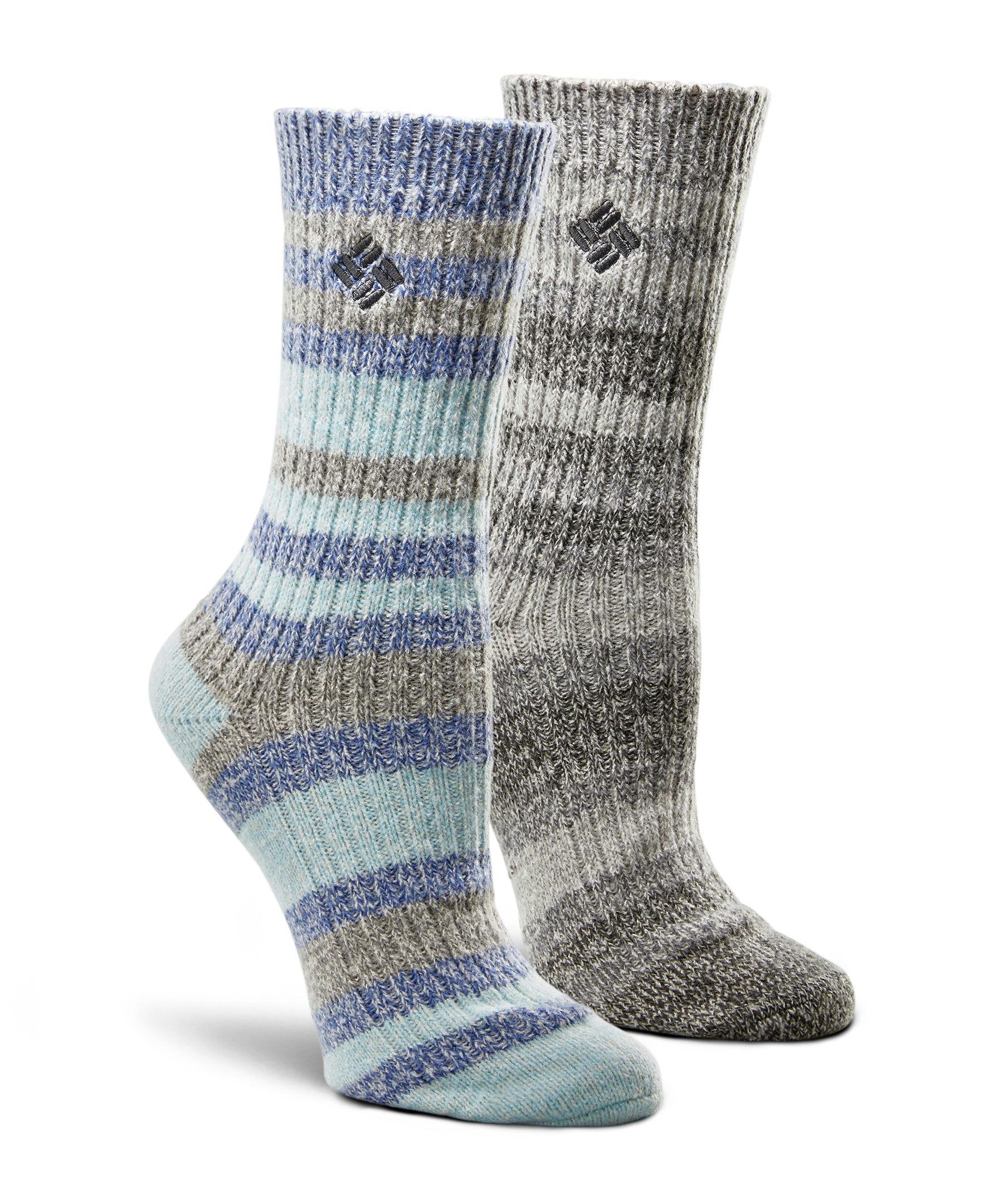 Columbia Women's 2-Pack Super Soft Canyon Stripe Crew Sock