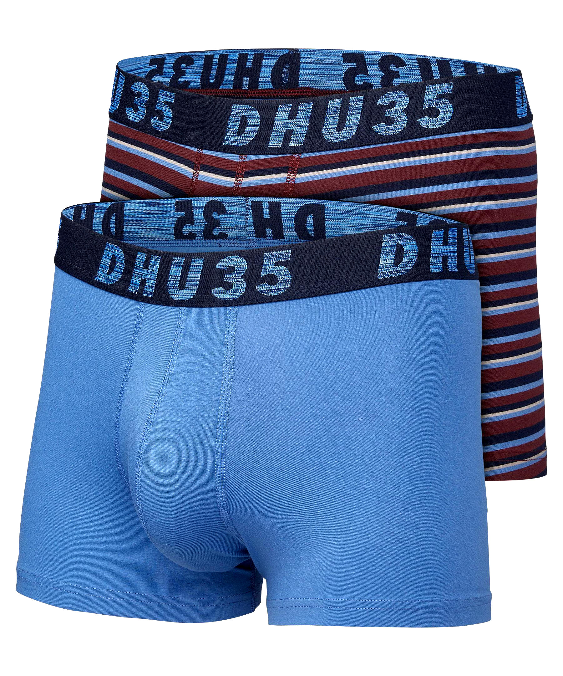 Denver Hayes Men's 2 Pack Fashion Side X Side Cotton Stretch Trunk Briefs with Elastic Waistband