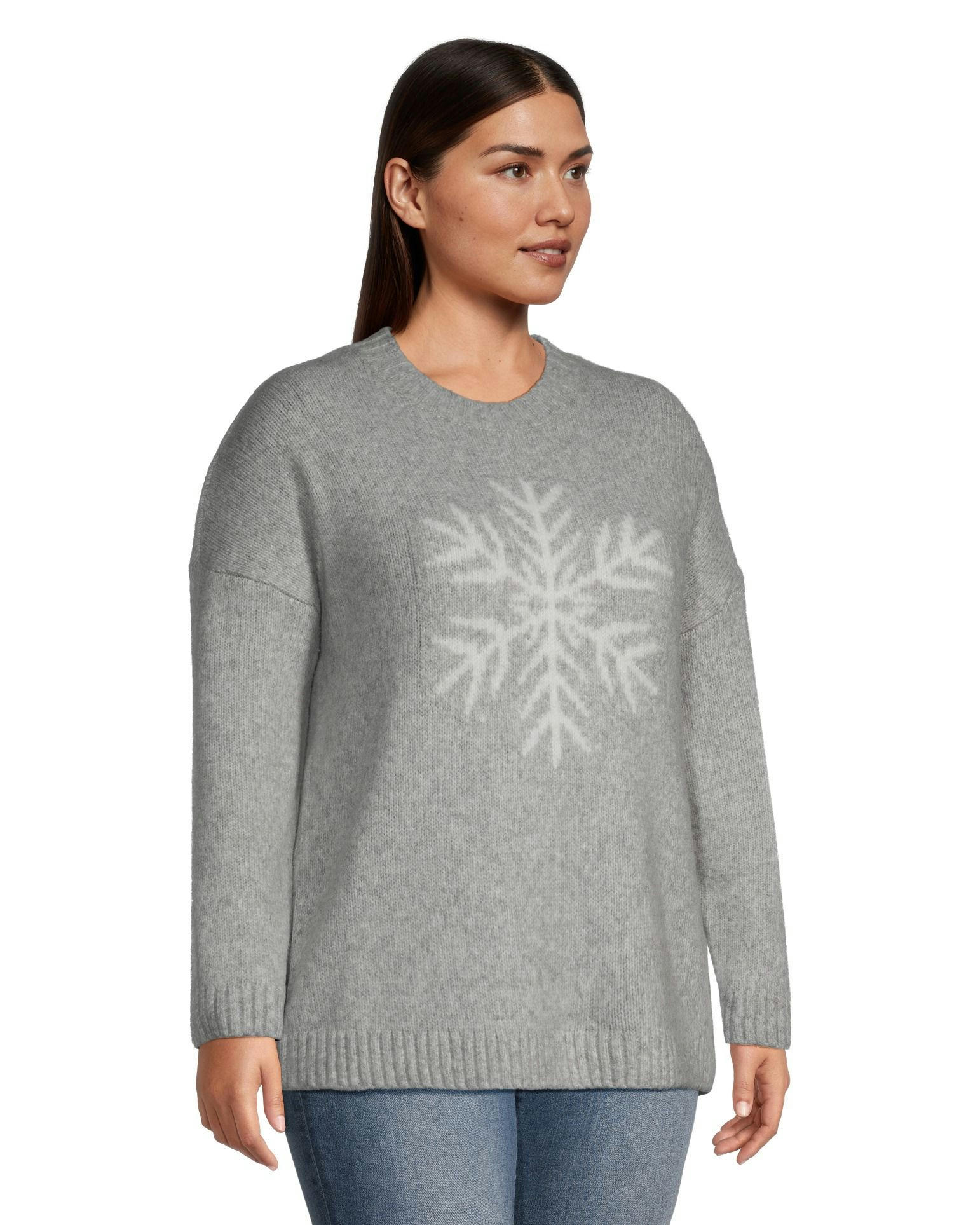 WindRiver Women's Heritage Snowflake Intarsia Semi Fitted Pullover