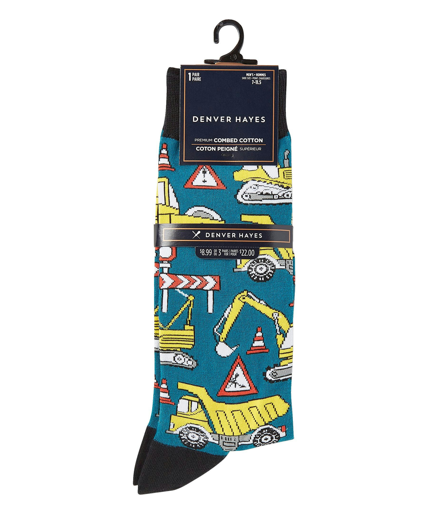 Denver Hayes Men's Novelty Pattern Crew Socks