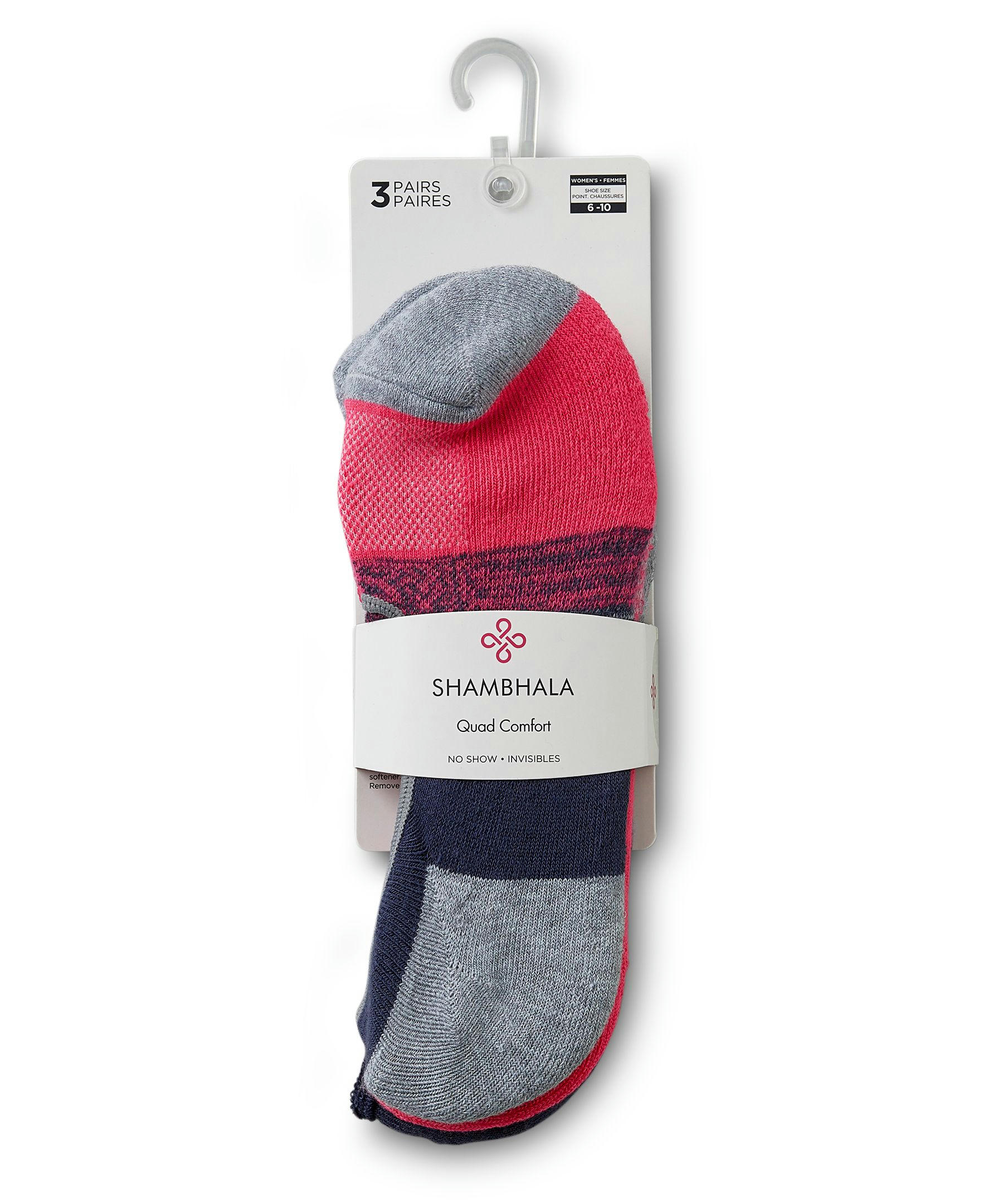 Shambhala Women's 3 Pack Freshtech No Show Sport Socks